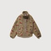 Blouson oversize sherpa col montant vert femme