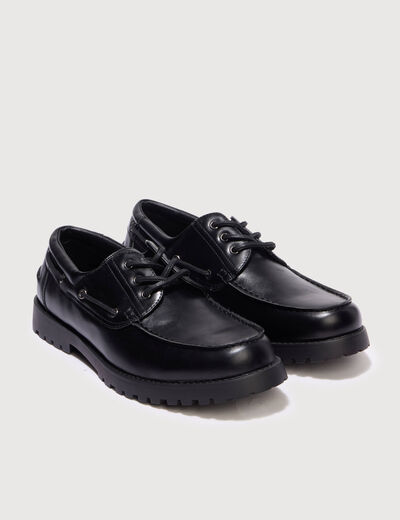 Mocassins &agrave; lacets noir homme
