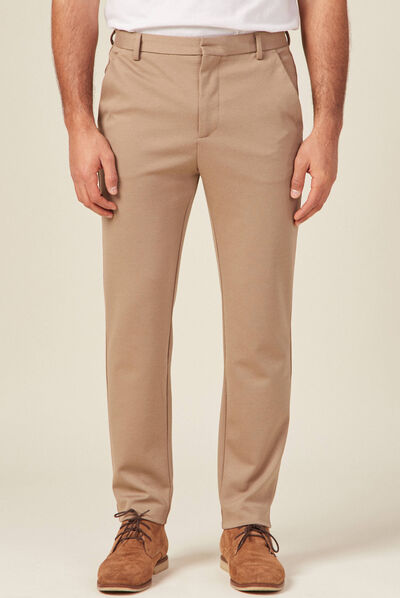 Pantalon chino slim beige homme