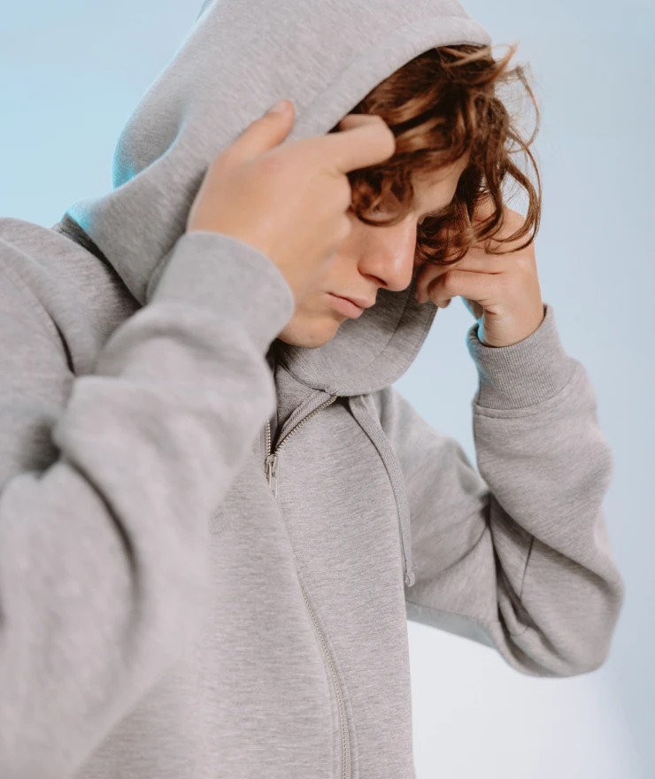 sweat à capuche gris homme