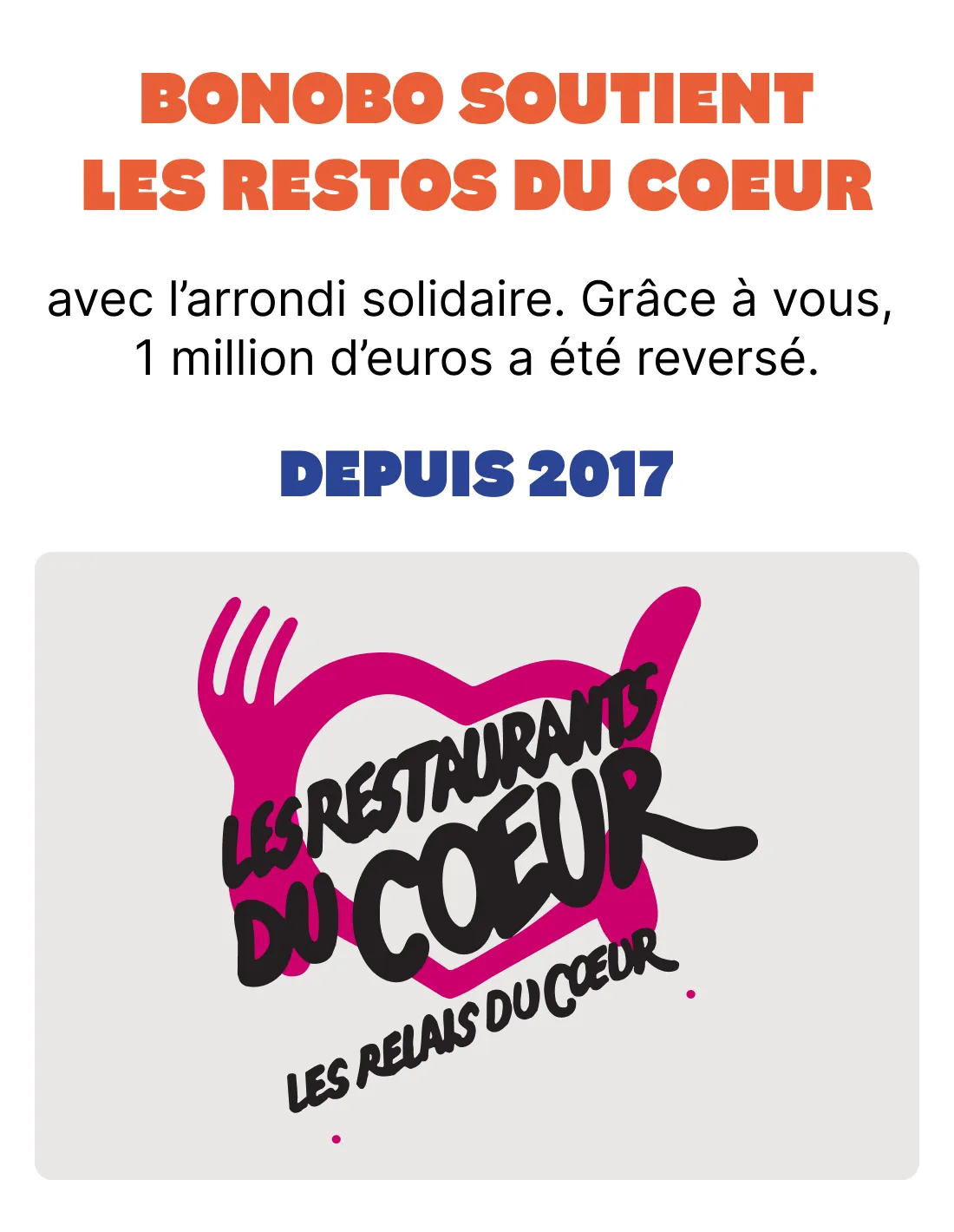 depuis 2017 bonobo soutient les restos du coeur