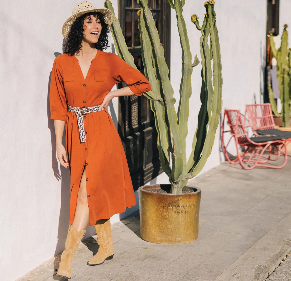 Robe orange femme Bonobo