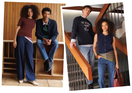 visuels jeans individuels, homme et femme