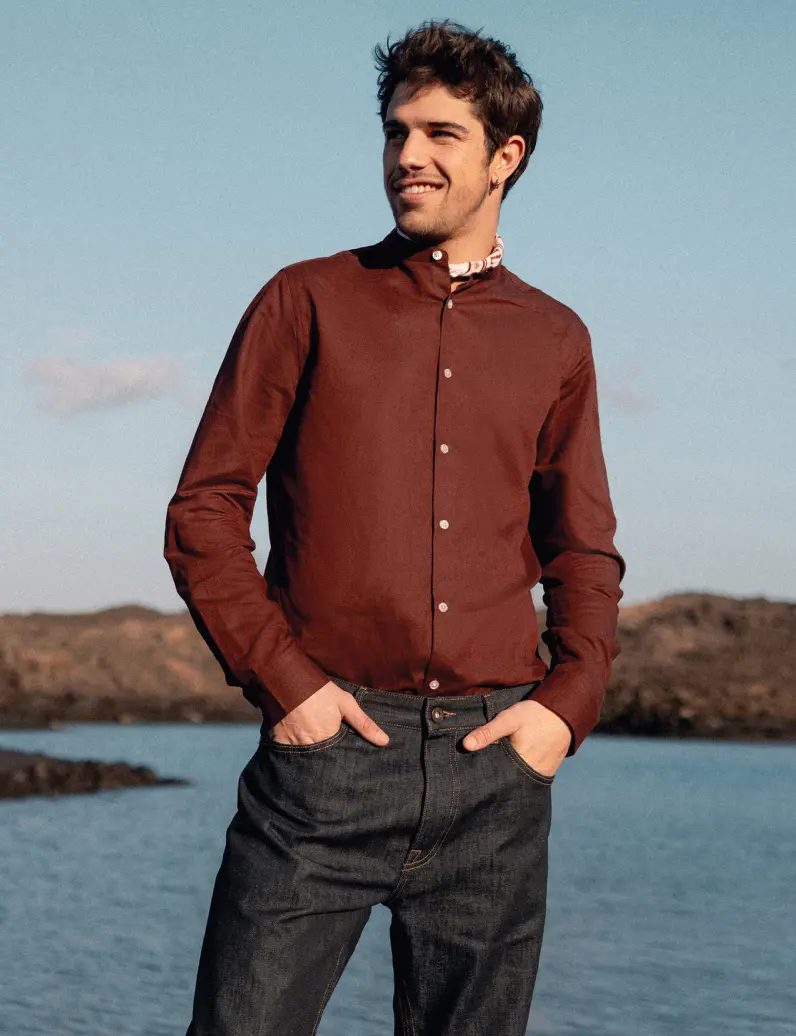 Chemise bordeaux homme Bonobo