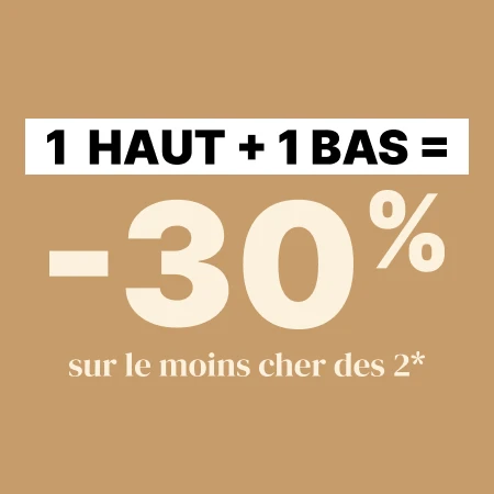 1 haut + 1 bas = -30% sur le moins cher des 2* - Bonobo