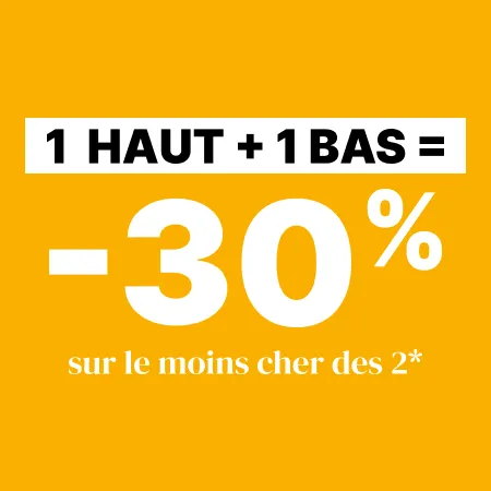 1 haut + 1 bas = -30% sur le moins cher des 2 - Bonobo