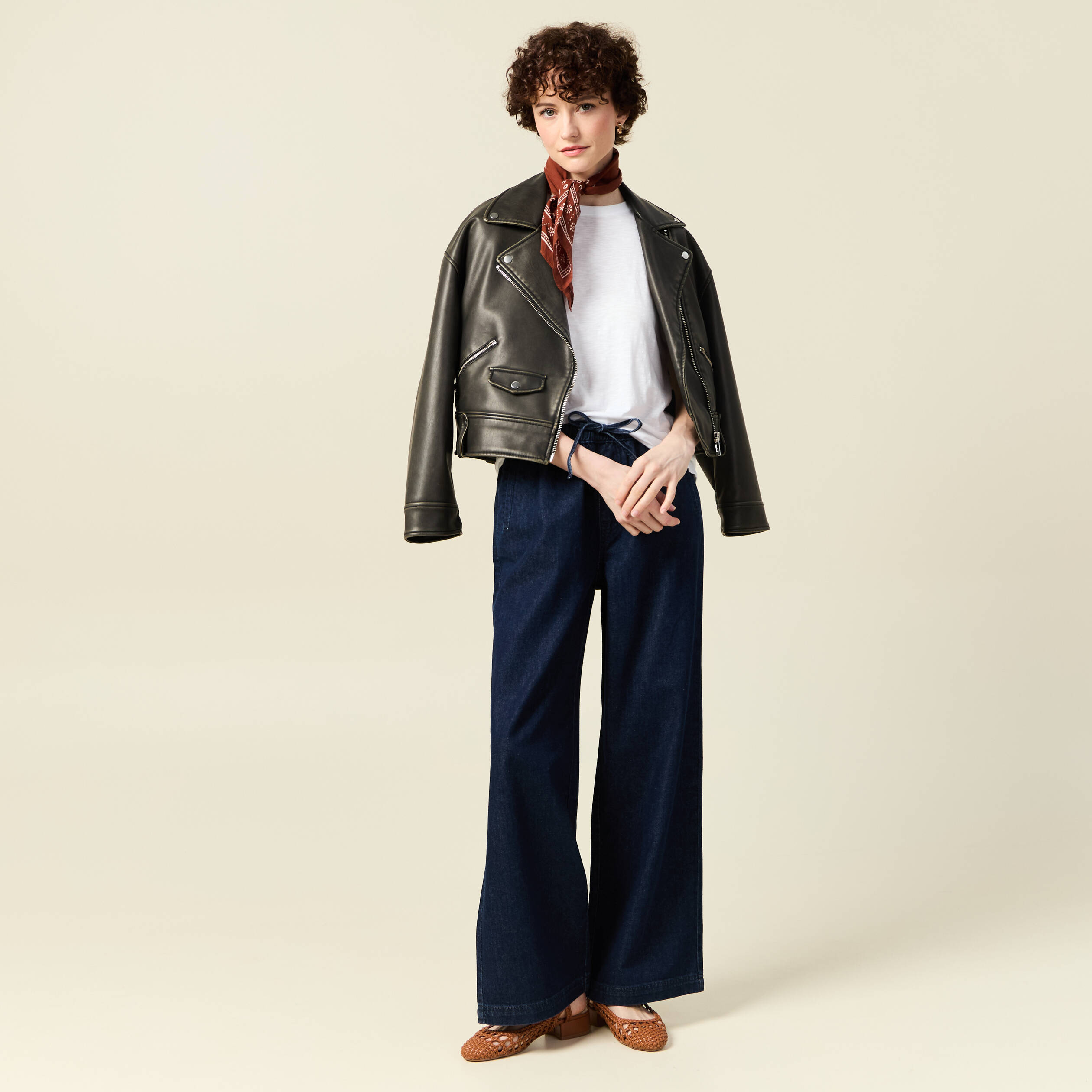 jeans jogging elastique denim brut rinse femme Jeans jogging élastiqué denim brut rinse femme