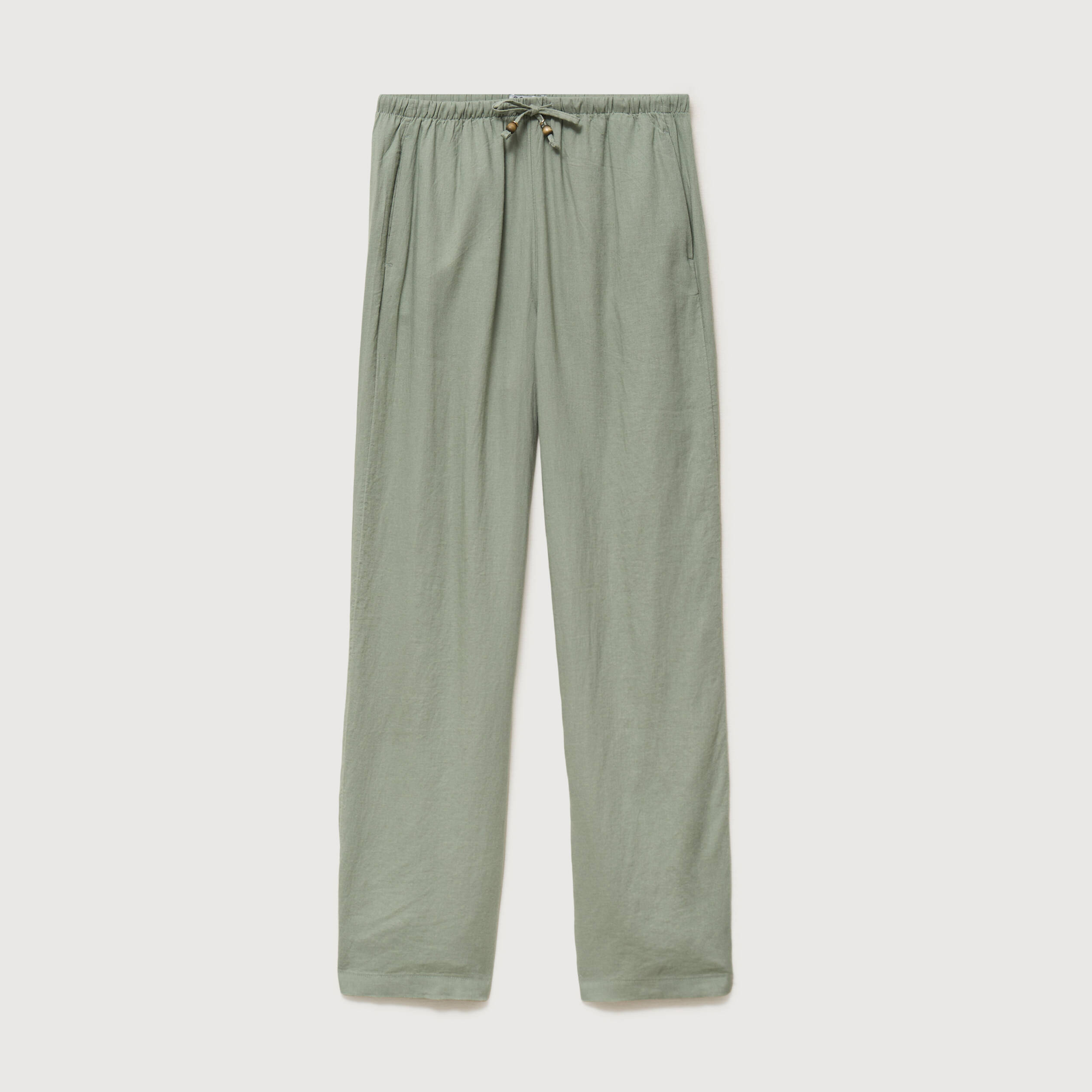 Pantalon standard fluide vert kaki femme
