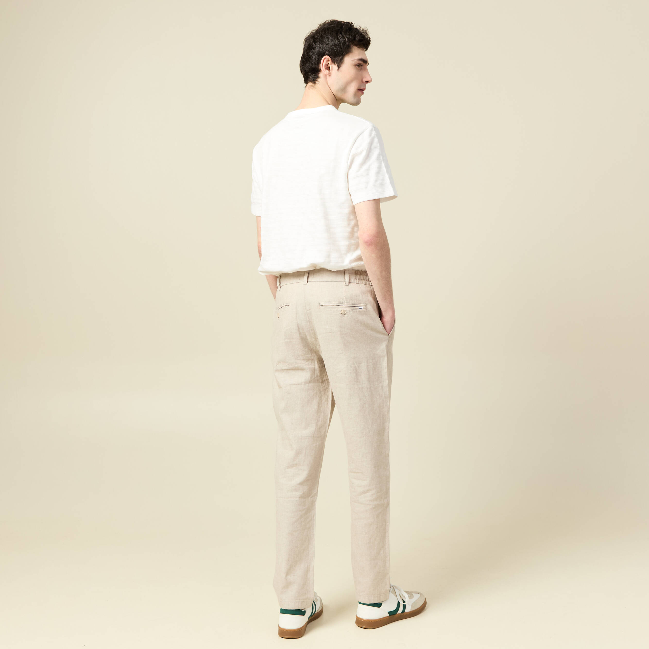 Chino coupe droite longueur 32 beige homme