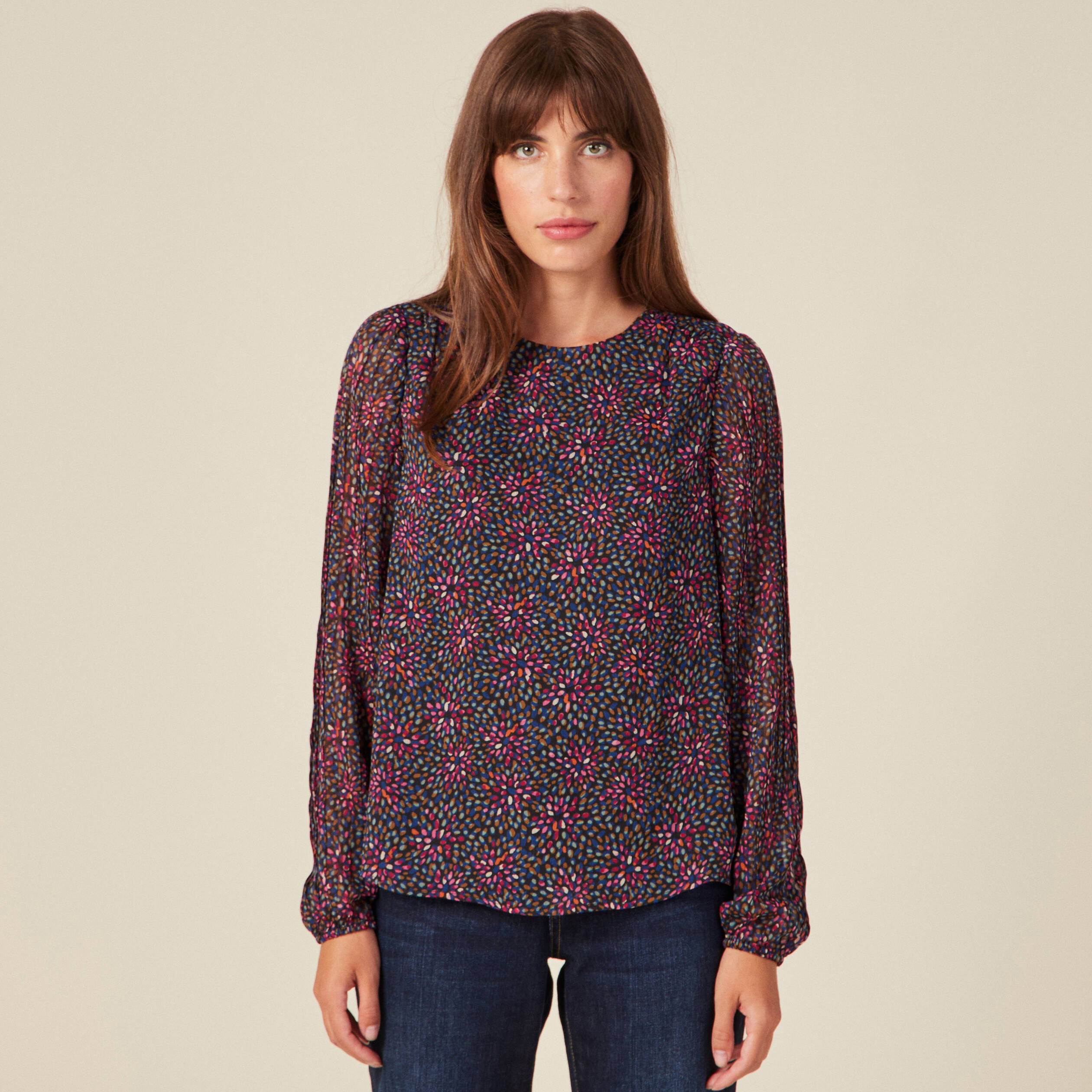 blouse eco responsable multicolore femme Blouse éco-responsable multicolore femme