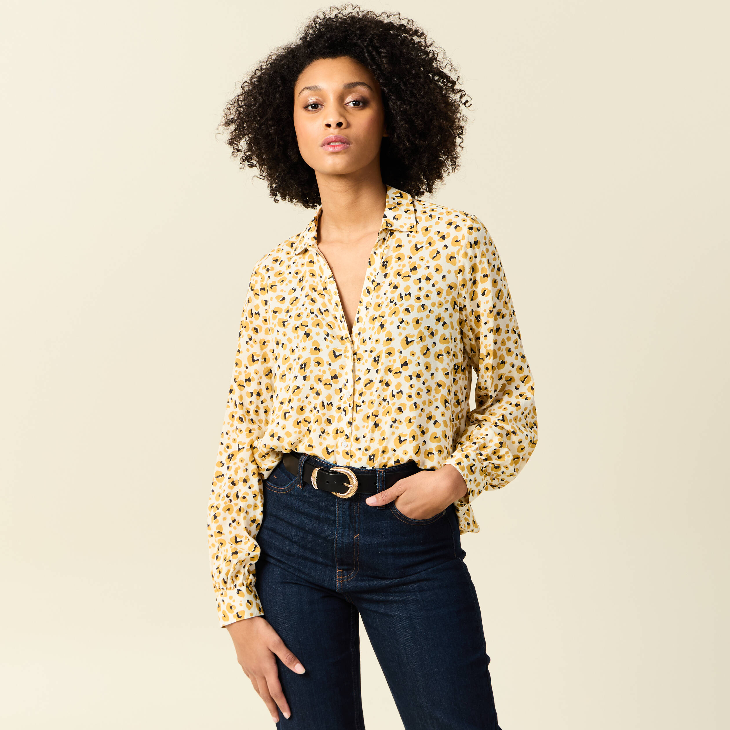 blouse manches longues beige femme Blouse manches longues beige femme