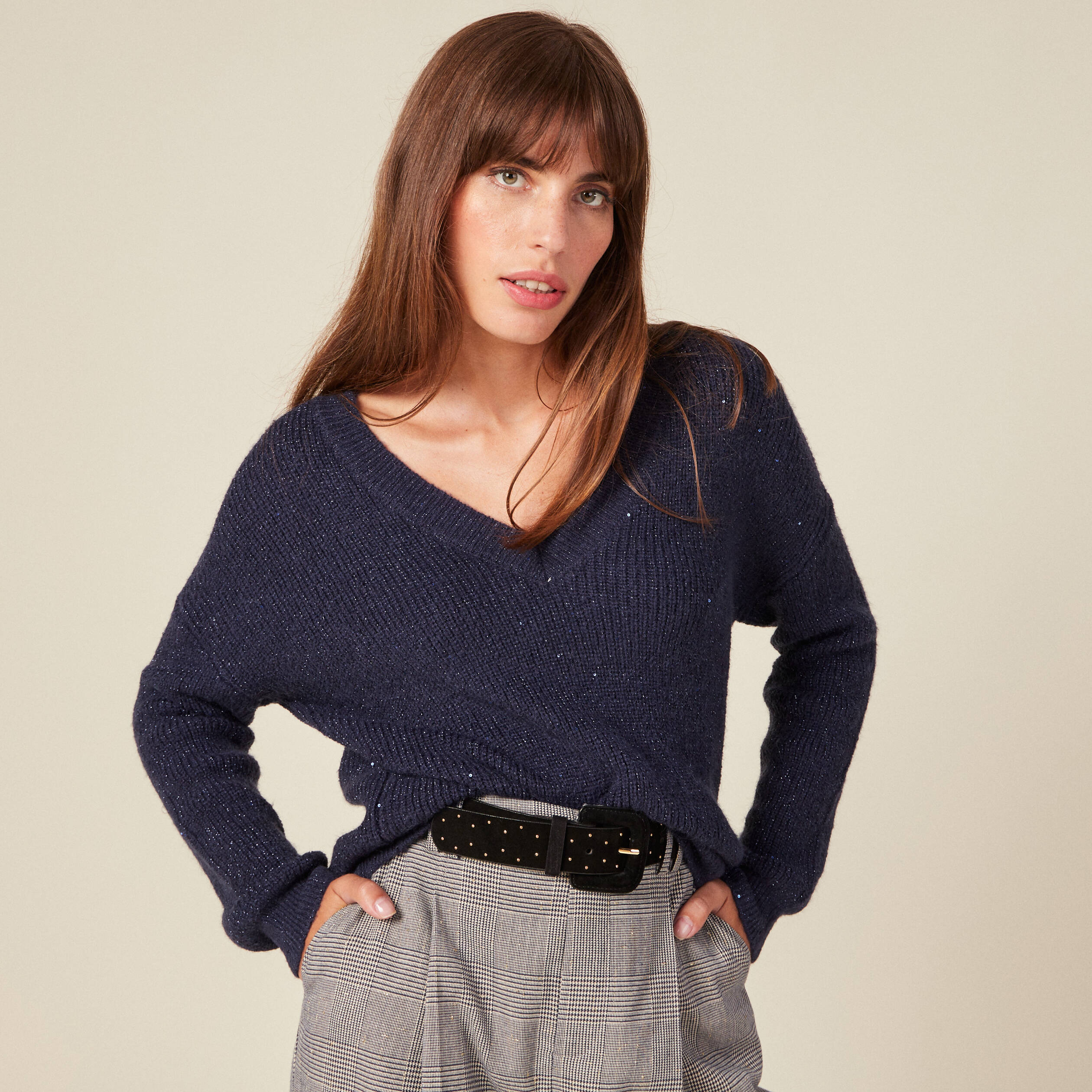 pull eco responsable bleu marine femme Pull éco-responsable bleu marine femme