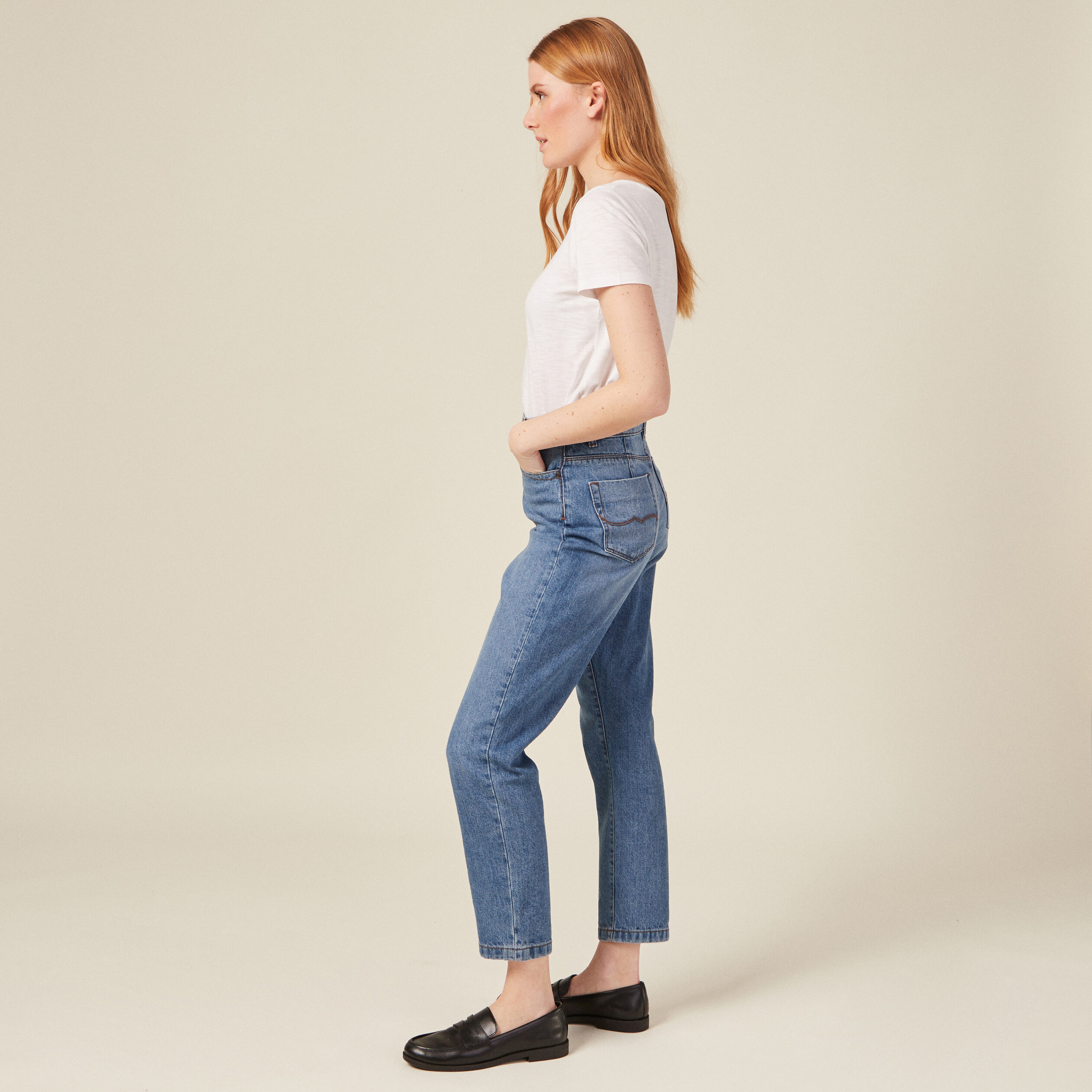 Jean usé femme pas cher sale
