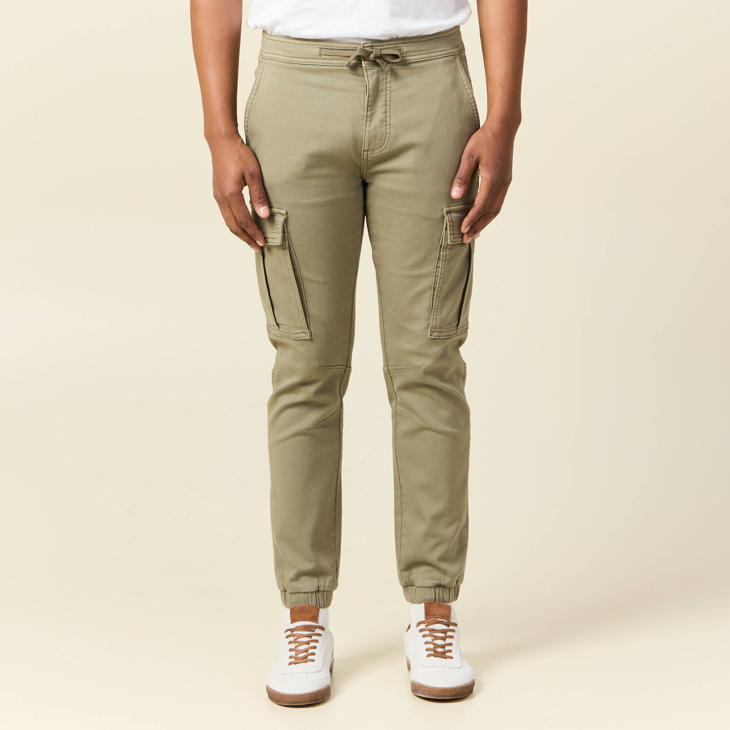 pantalon battle bas resserre vert kaki homme Pantalon battle bas resserré vert kaki homme