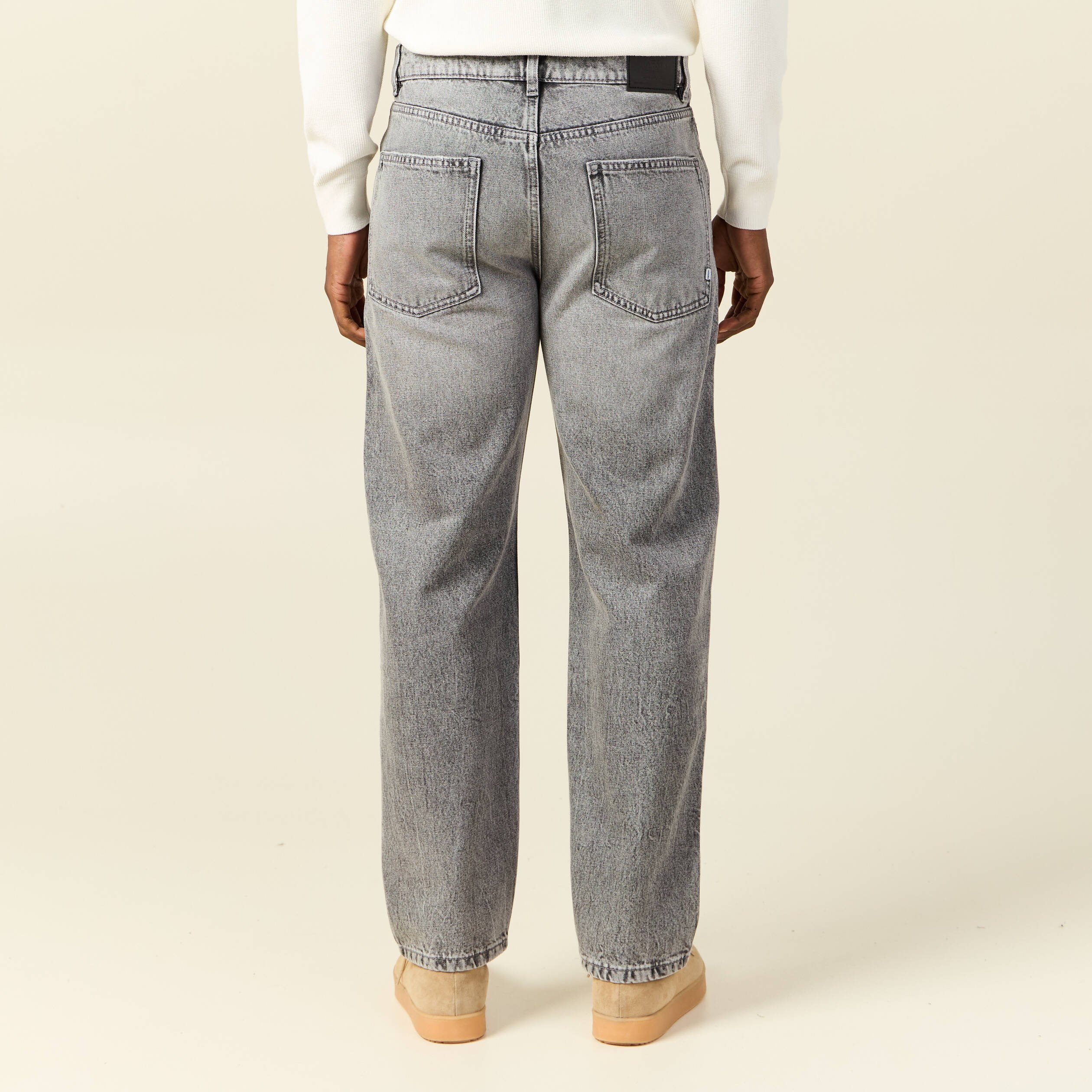jeans relax 5 poches denim gris homme Jeans relax 5 poches denim gris homme