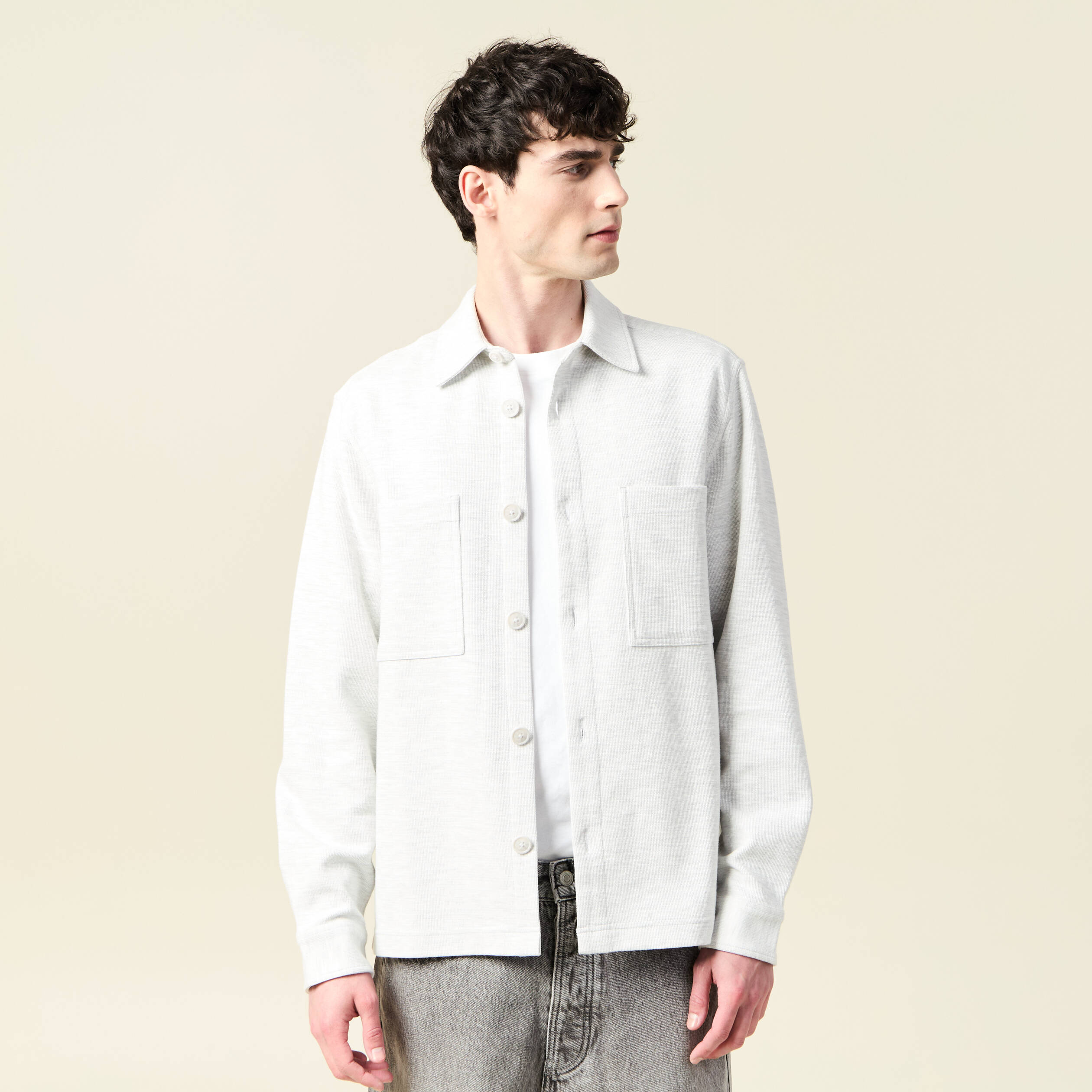 surchemise manches longues ecru homme Surchemise manches longues ecru homme
