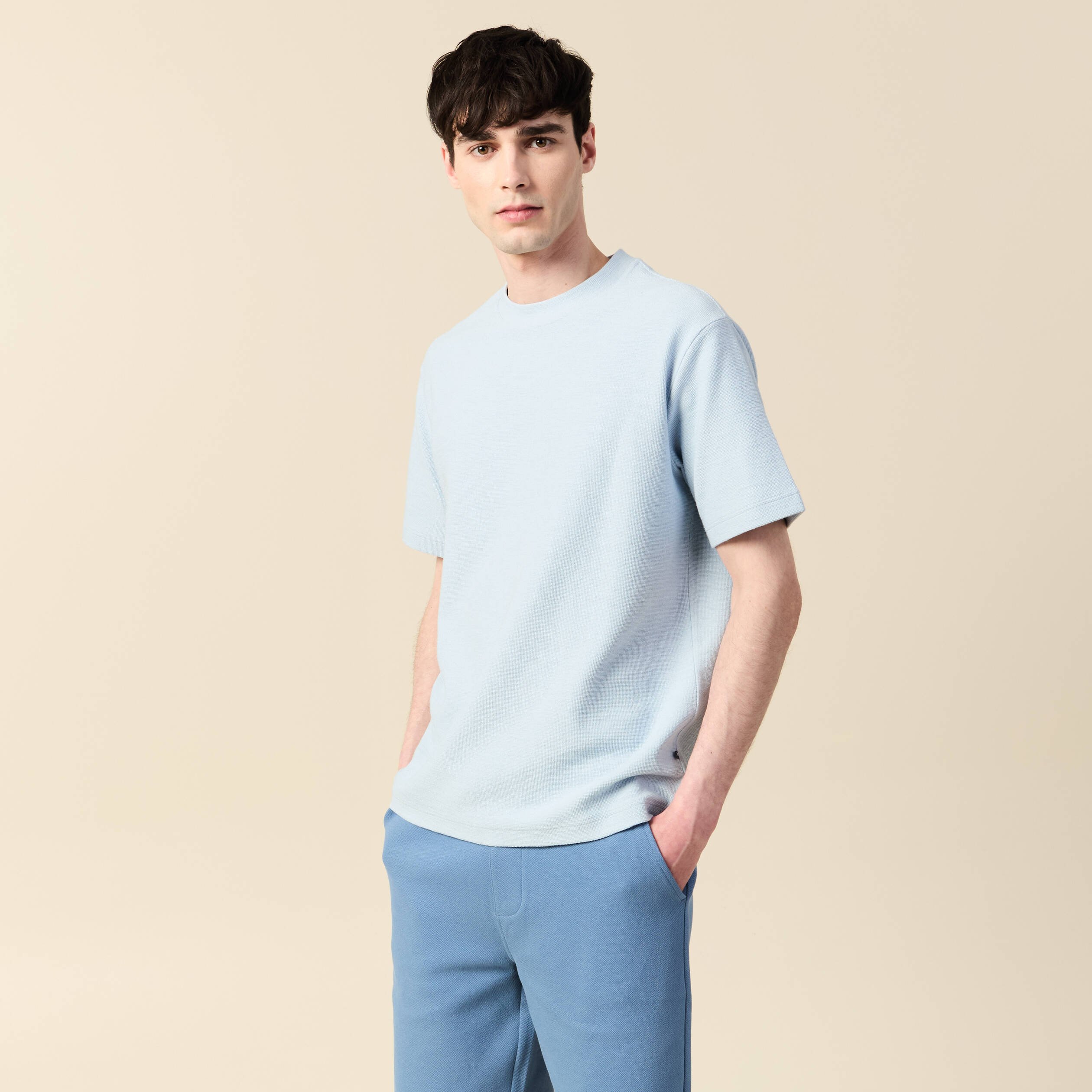 t shirt manches courtes bleu ciel homme T-shirt manches courtes bleu ciel homme