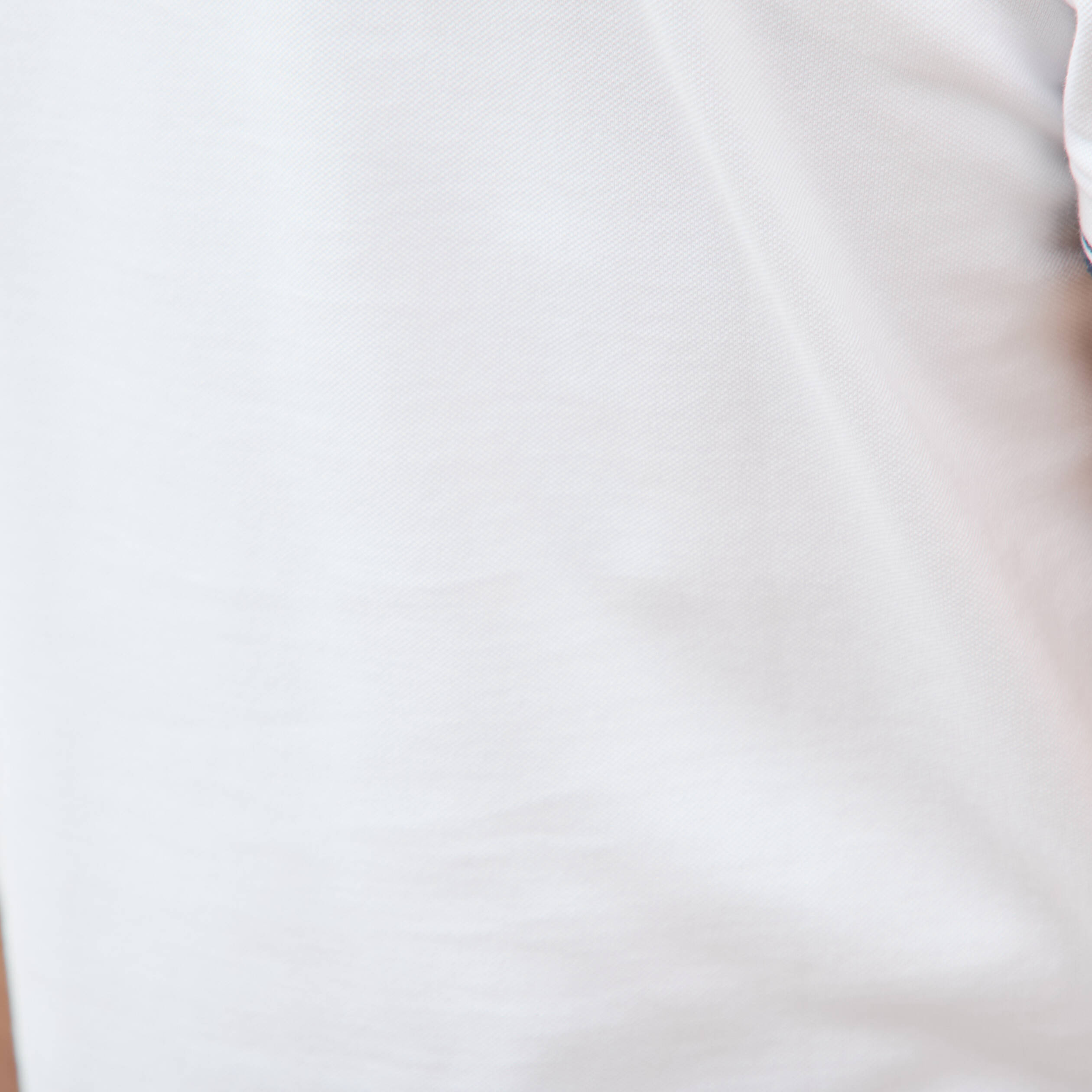 Polo cintr&eacute; en coton manches courtes blanc homme