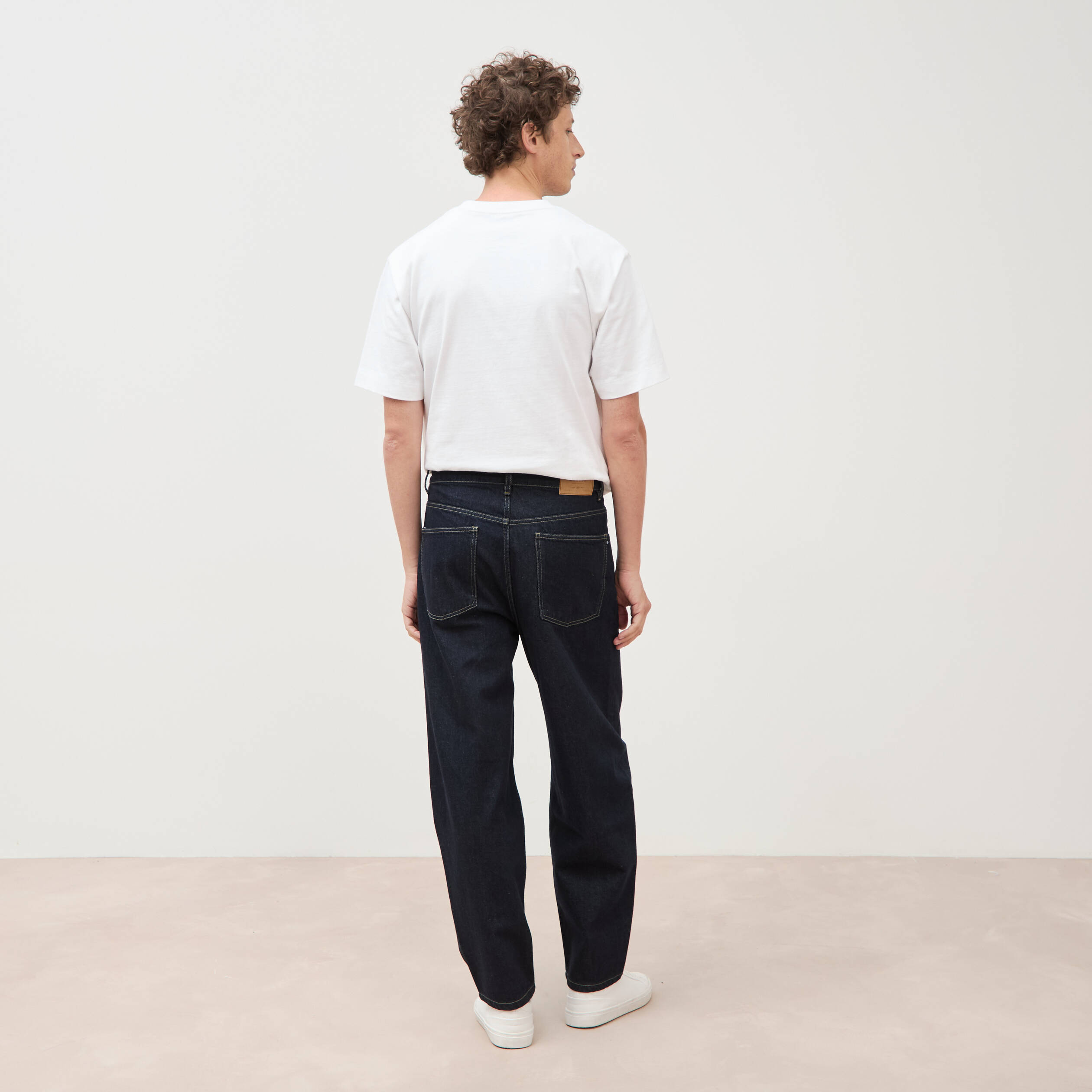 Jeans large longueur 32 en coton denim brut rinse homme