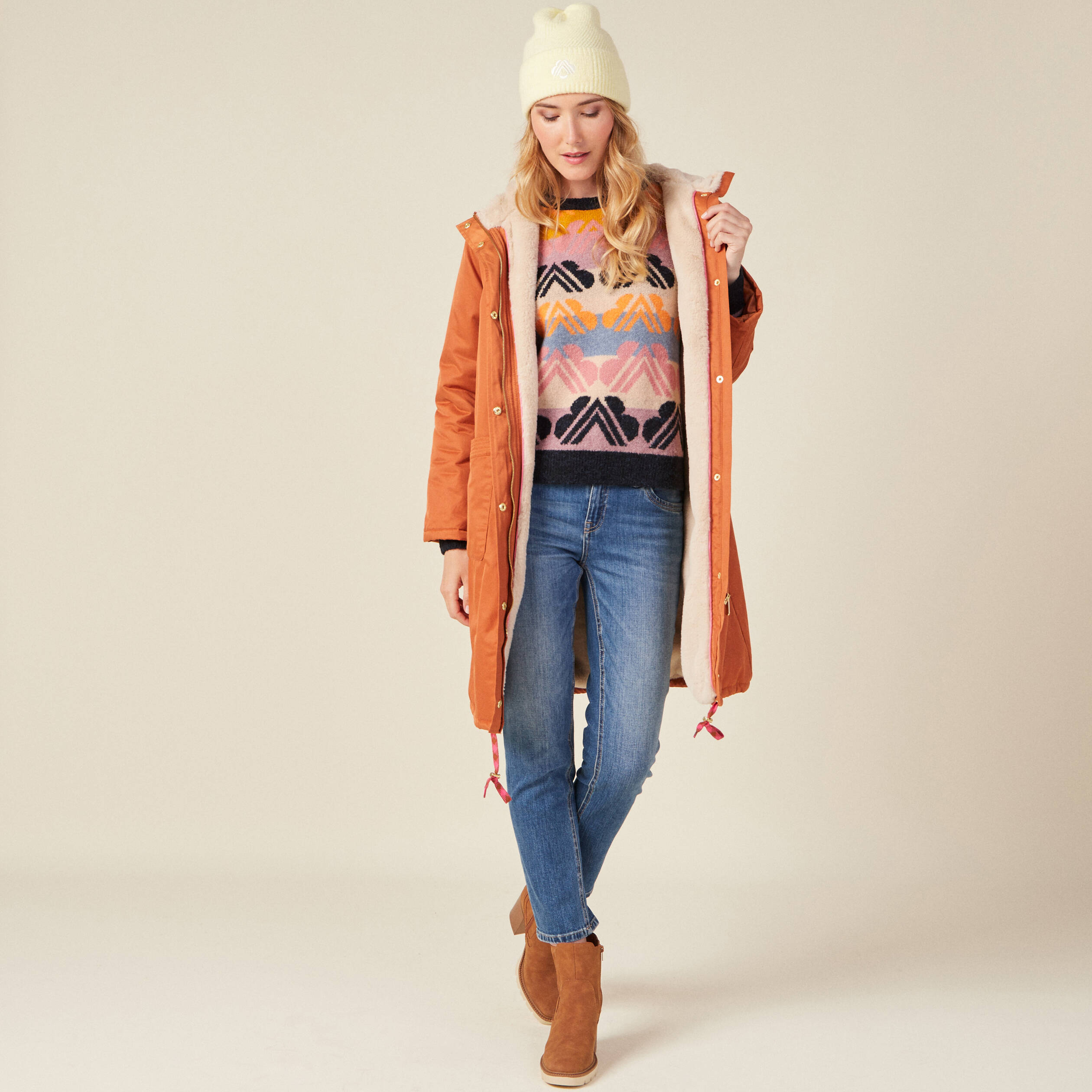 Pull manches longues mauve femme