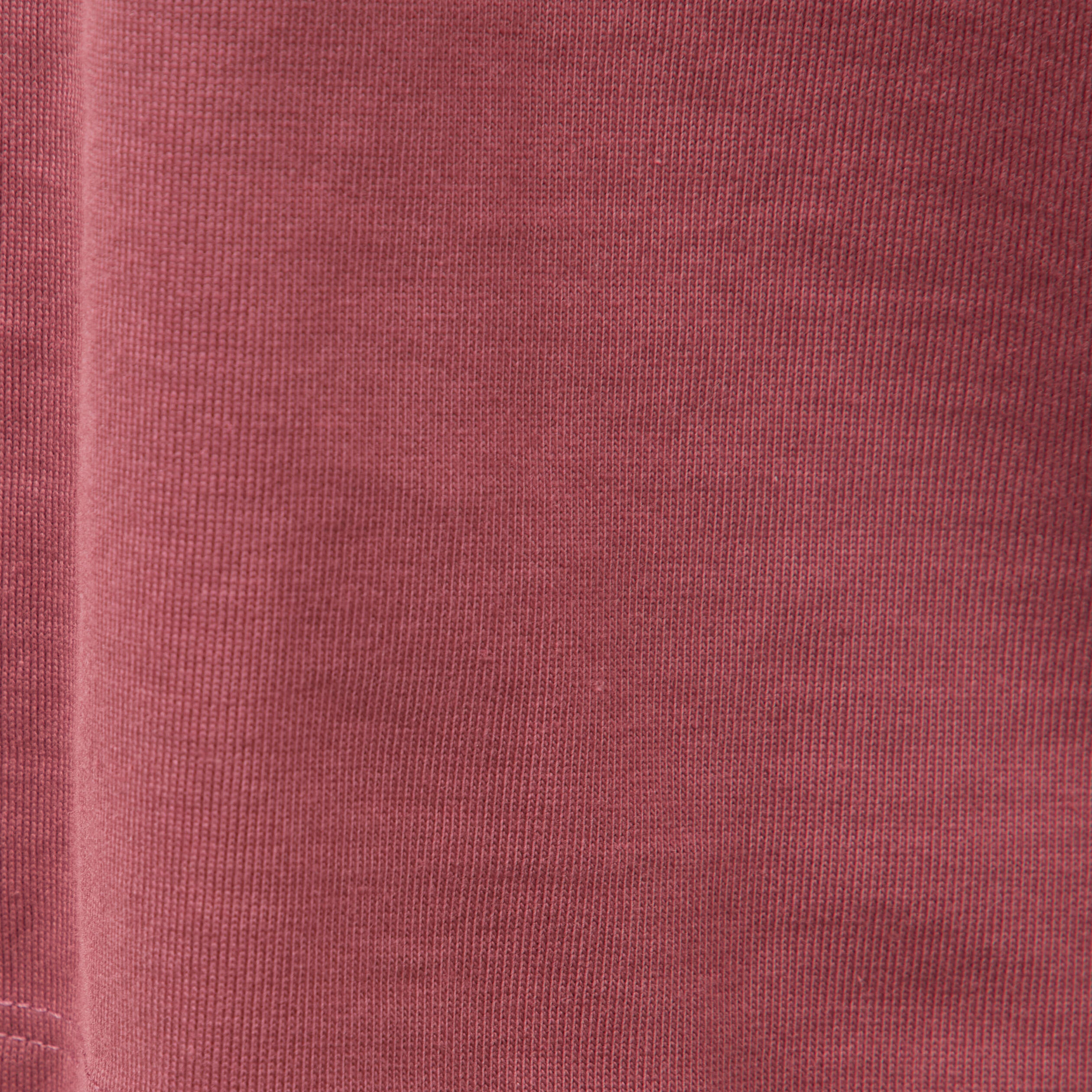 T-shirt droit en coton col ras du cou vieux rose homme