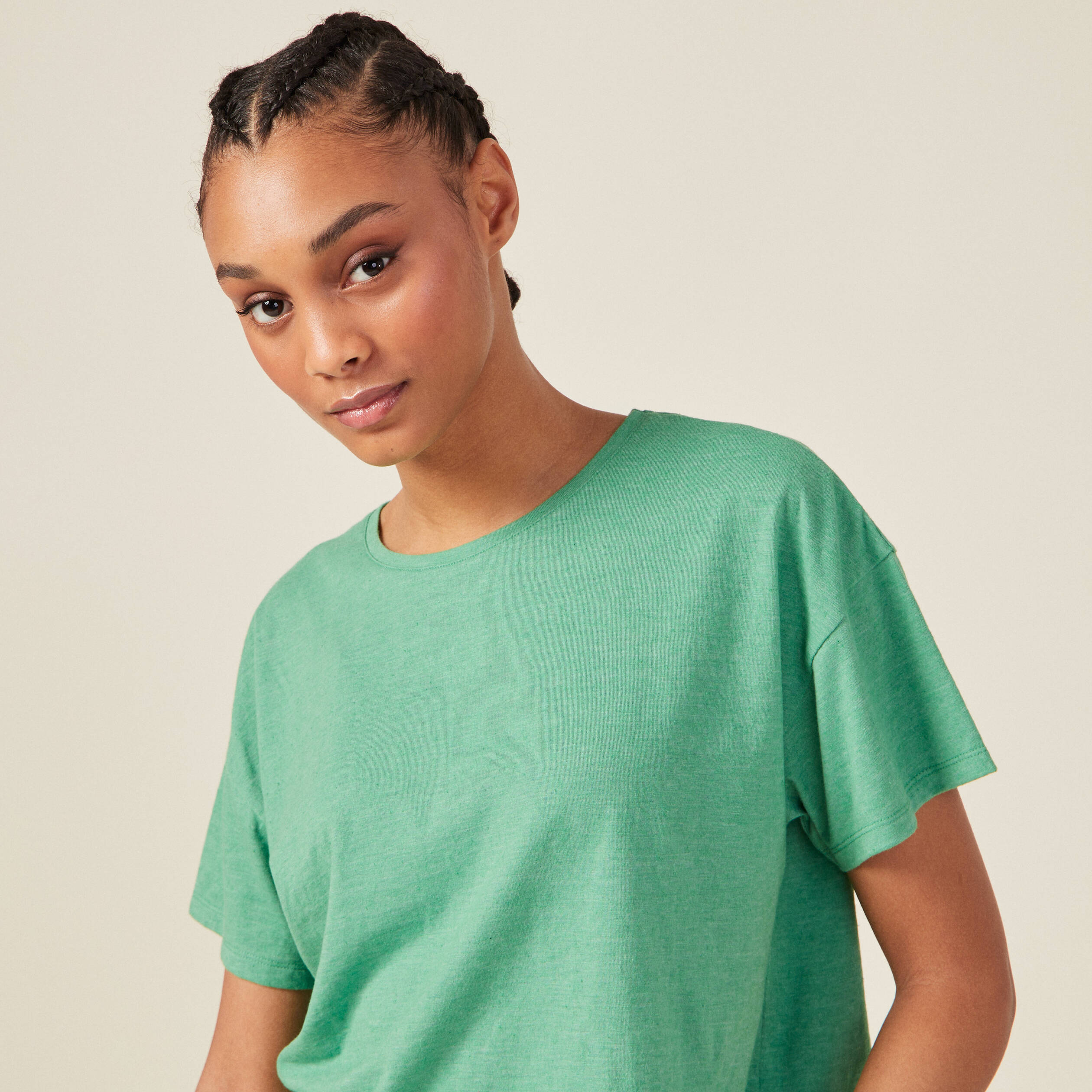 t shirt manches courtes vert femme T-shirt manches courtes vert femme