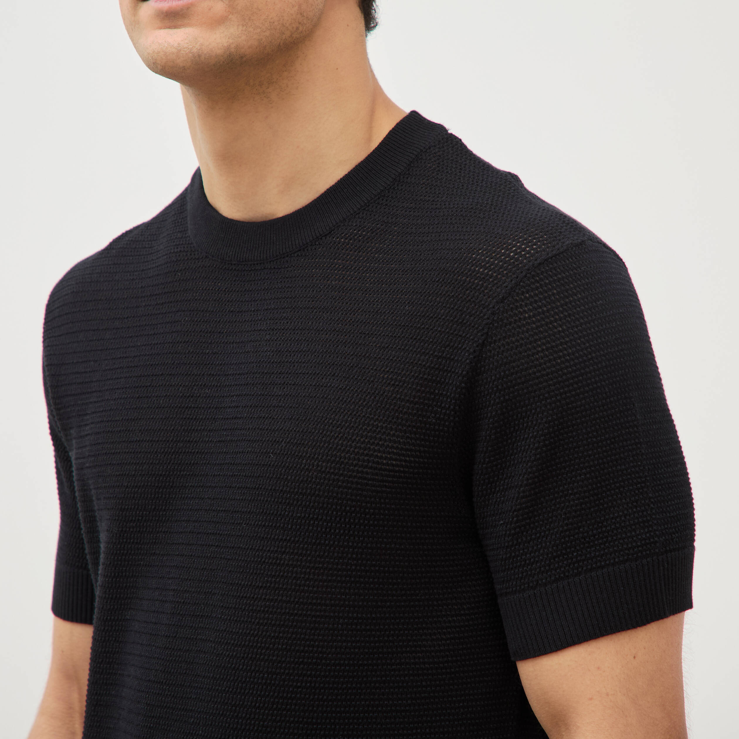 T-shirt en coton manches courtes noir homme