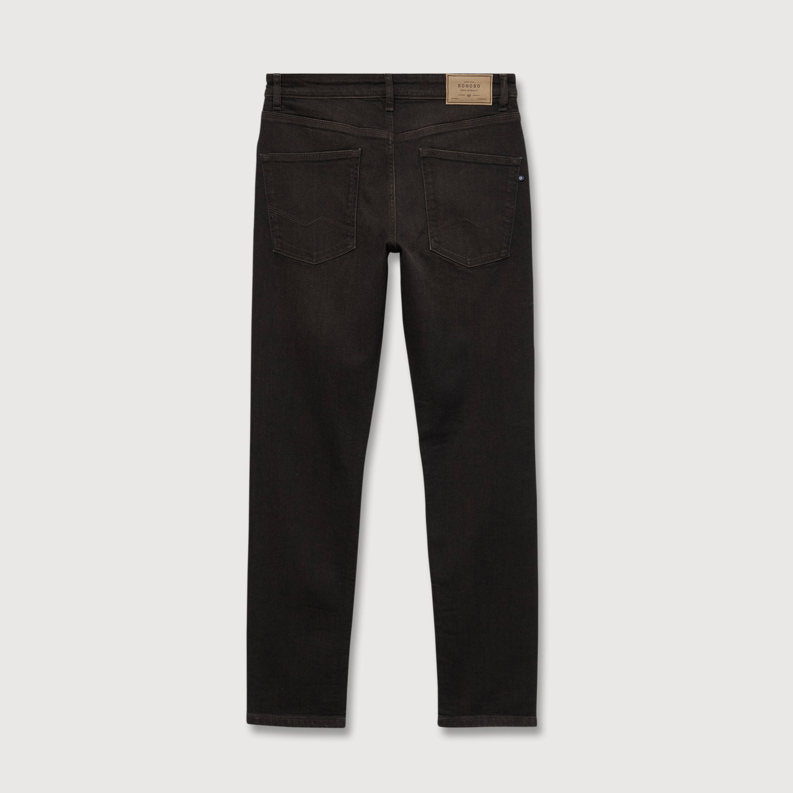 Jeans straight 5 poches marron homme