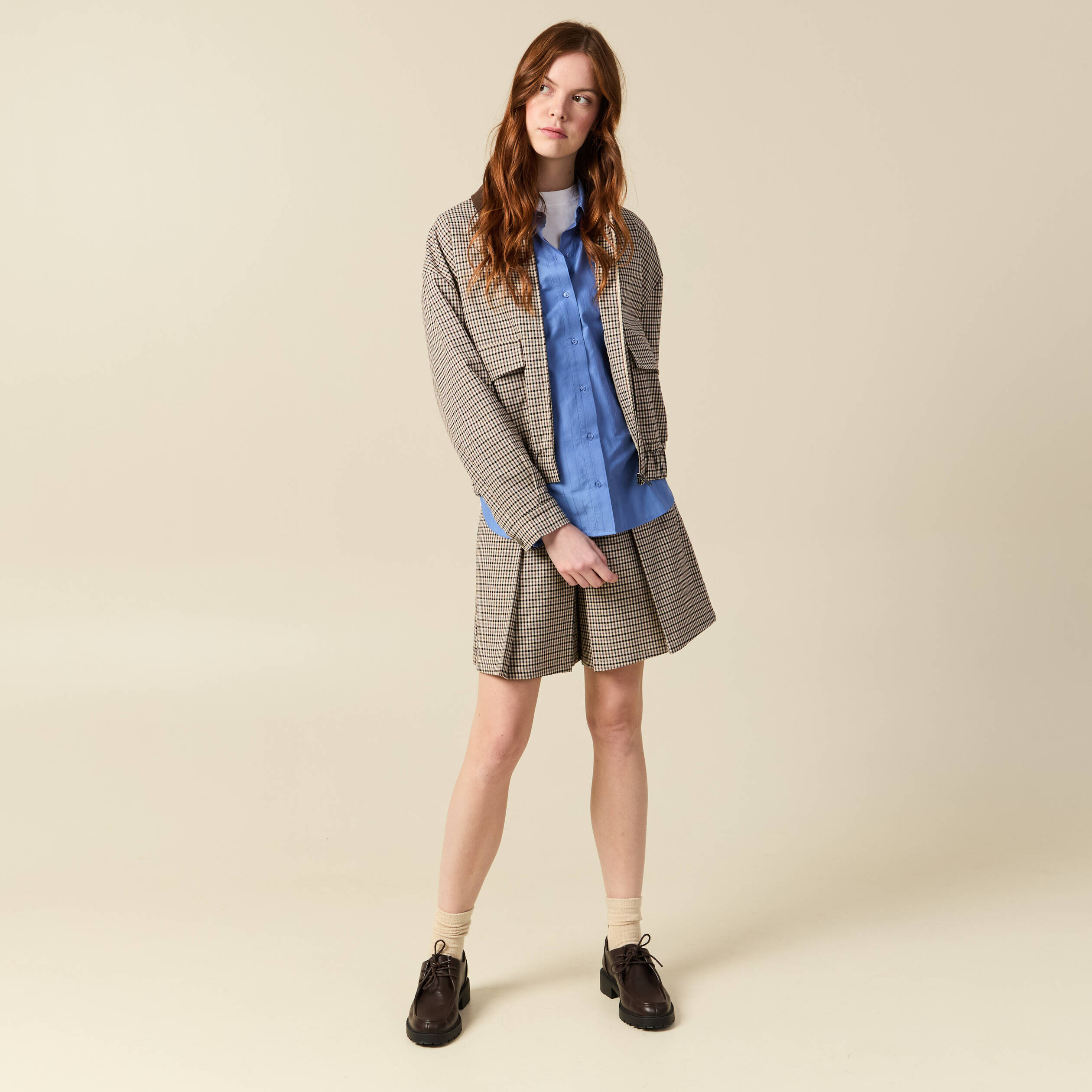 Chemise oversize en coton bleu ciel femme