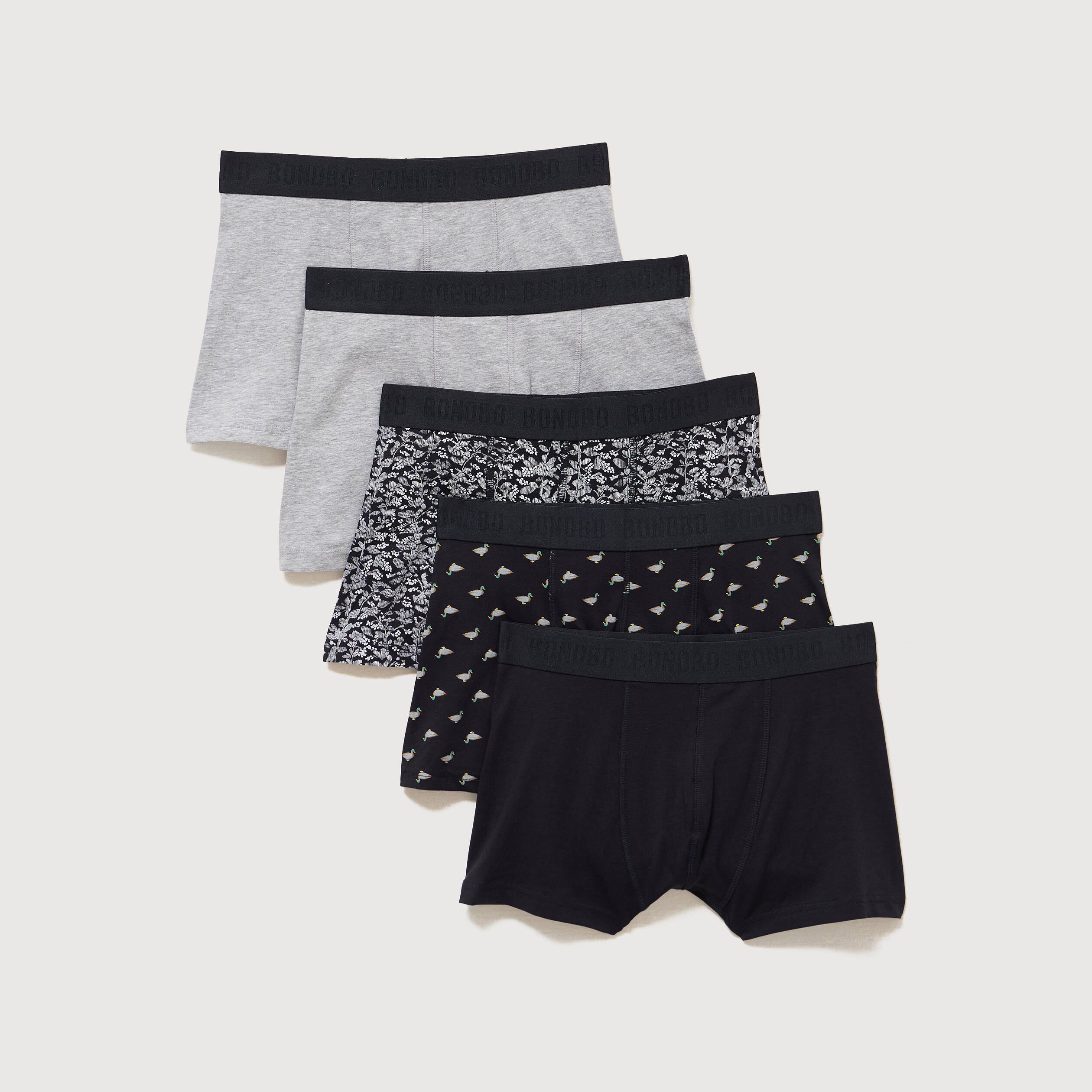 Lot de 5 boxers noir homme