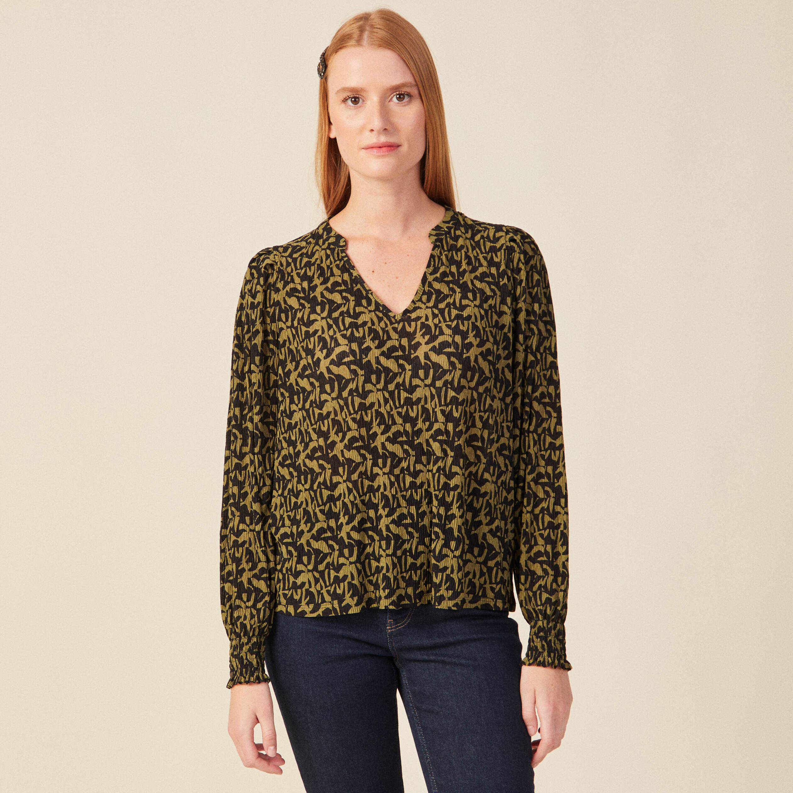 T-shirt éco-responsable vert kaki femme