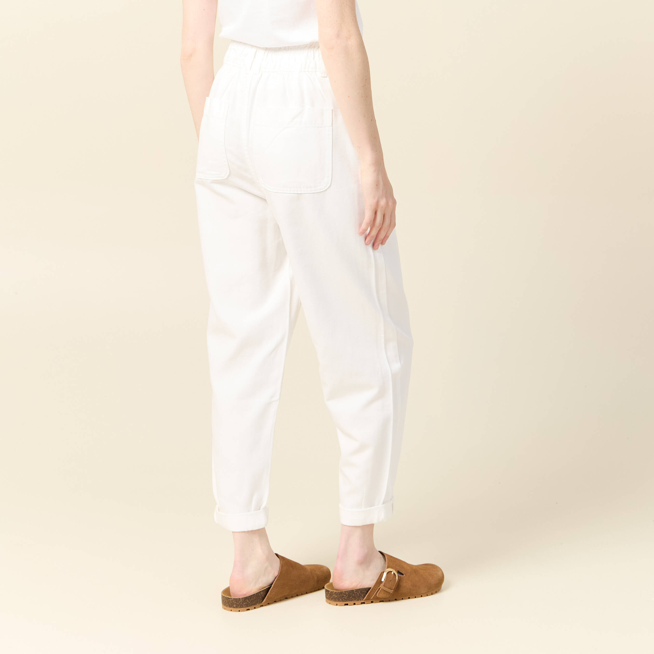 jeans slouchy taille haute denim blanc femme Jeans slouchy taille haute denim blanc femme