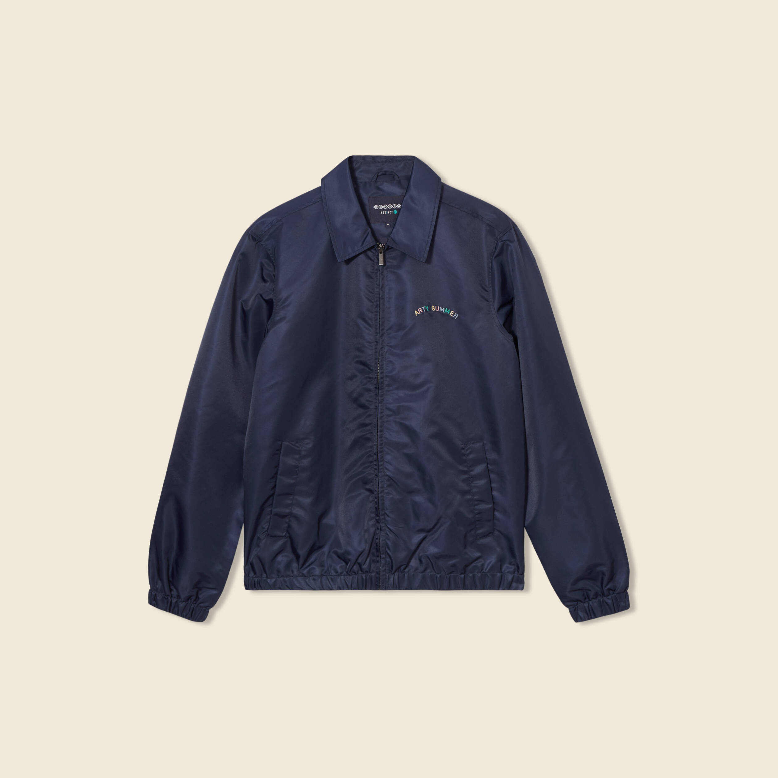 Veste broderie bas resserr&eacute; bleu marine homme