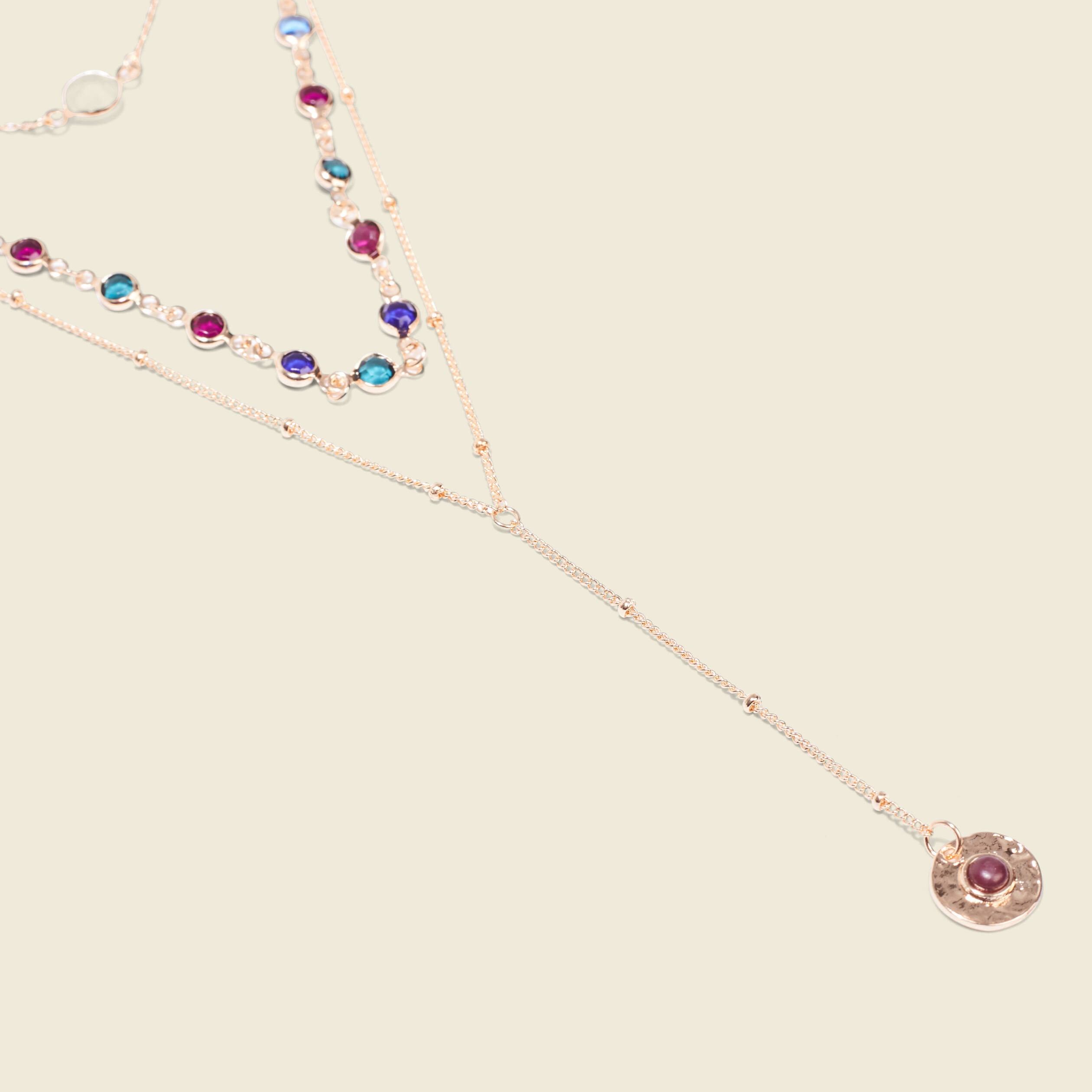 Collier multirangs couleur or femme