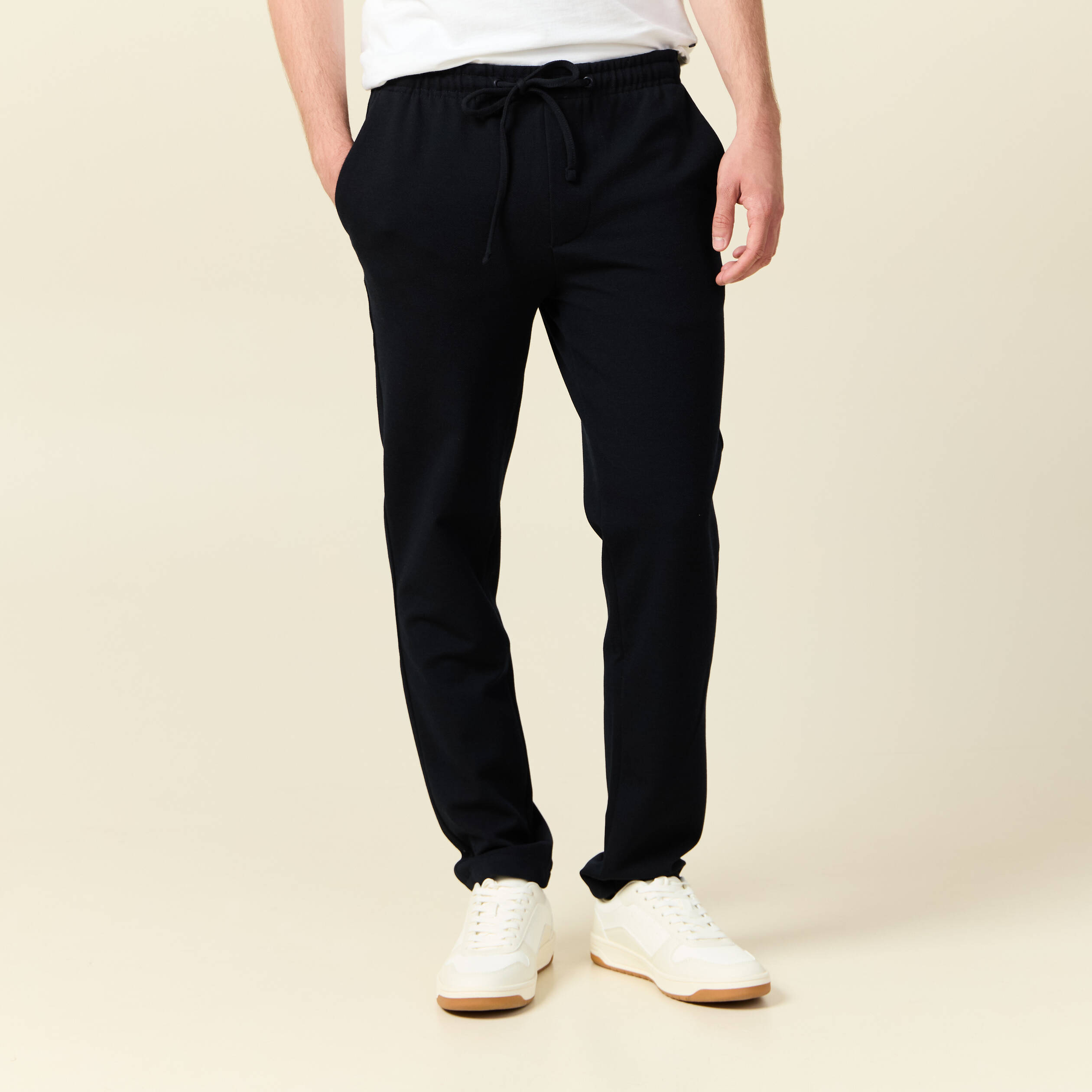 Pantalon chino jogger bleu marine homme