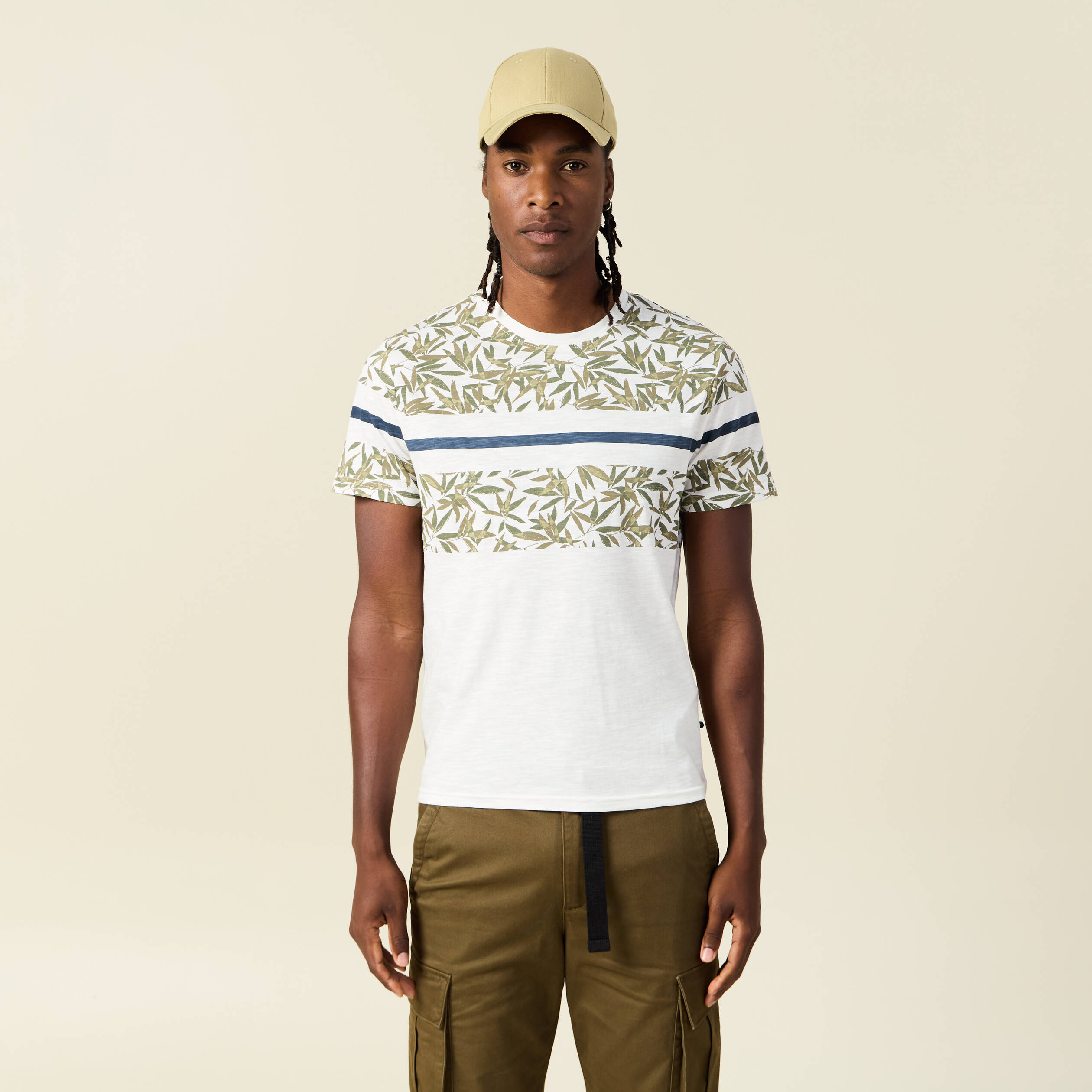 t shirt manches courtes ecru homme T-shirt manches courtes ecru homme