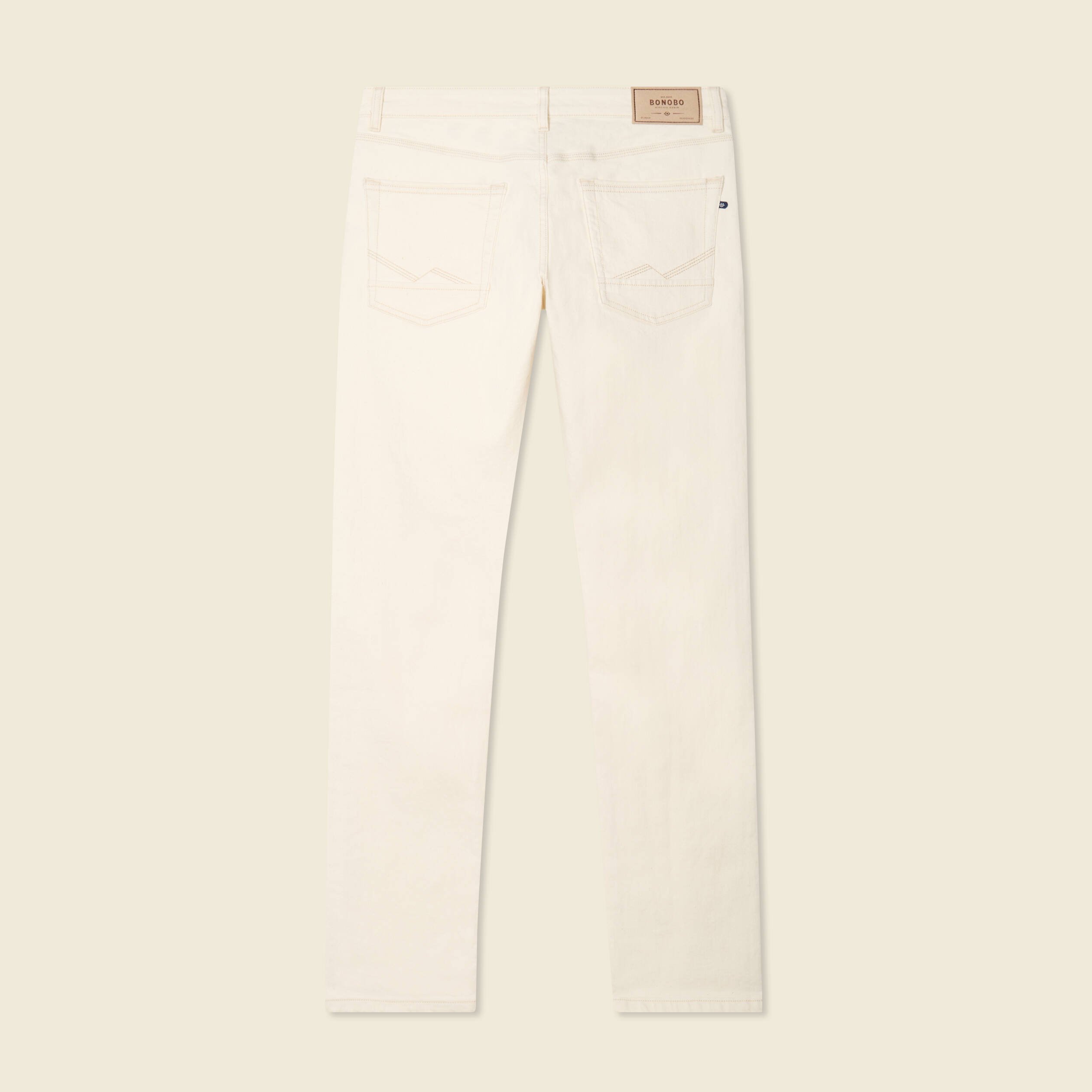jeans straight 5 poches ecru homme Jeans straight 5 poches ecru homme