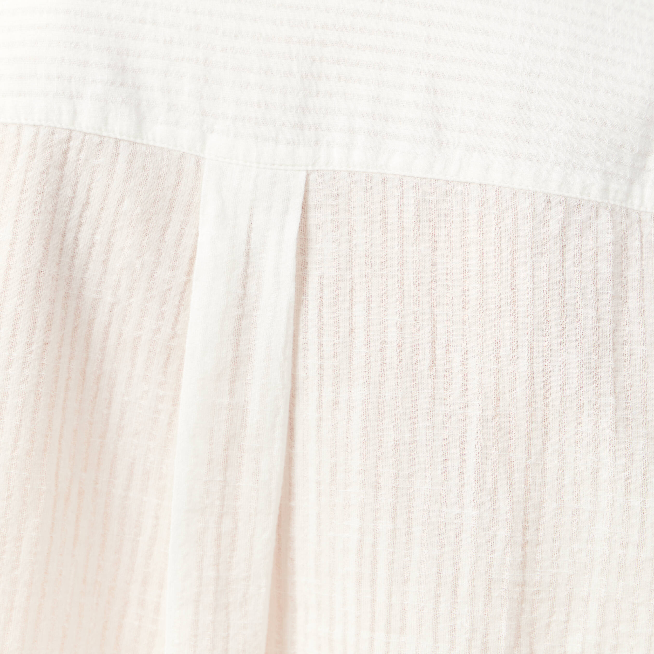 Chemise manches longues en coton brodée creme femme