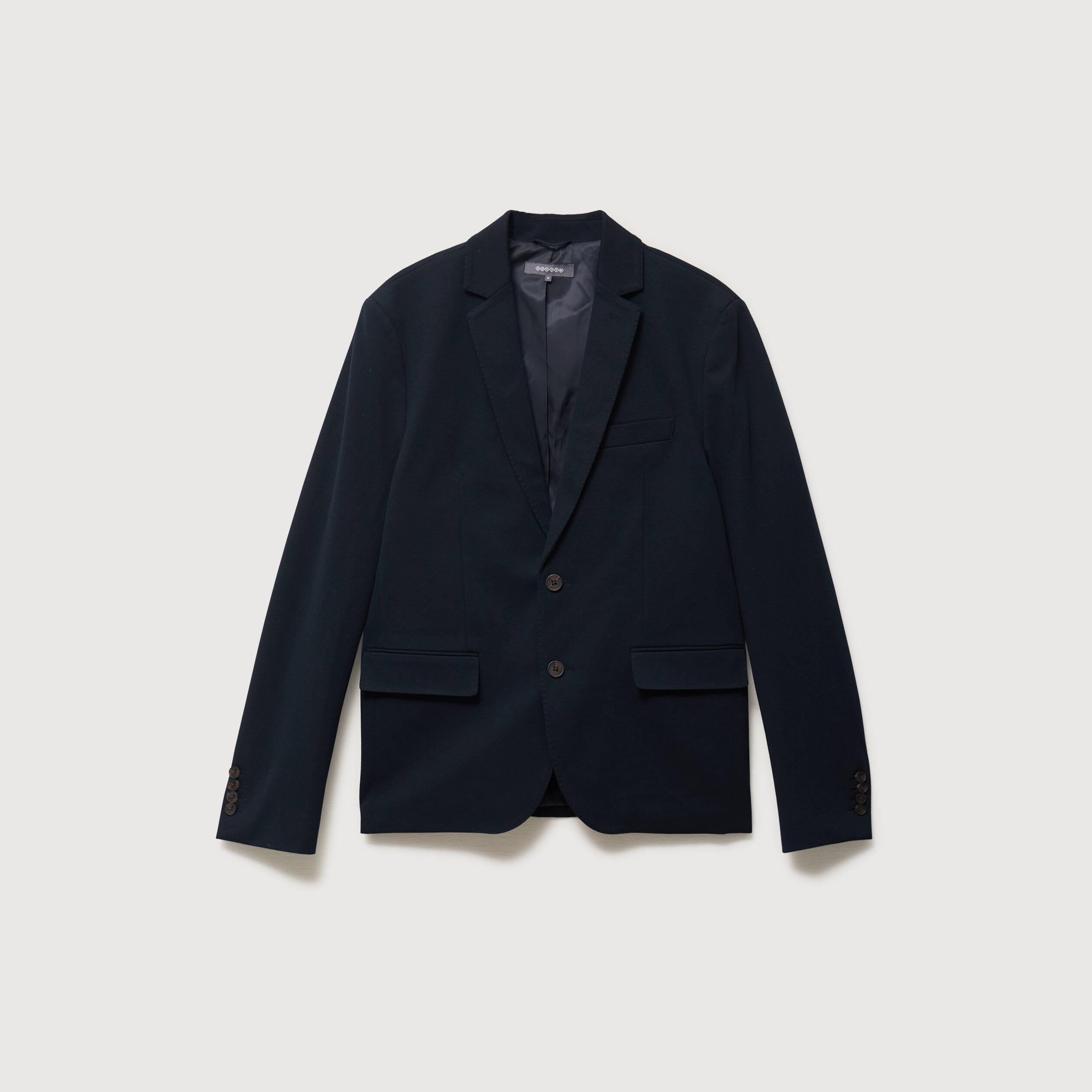 Veste blazer cintr&eacute;e bleu marine homme
