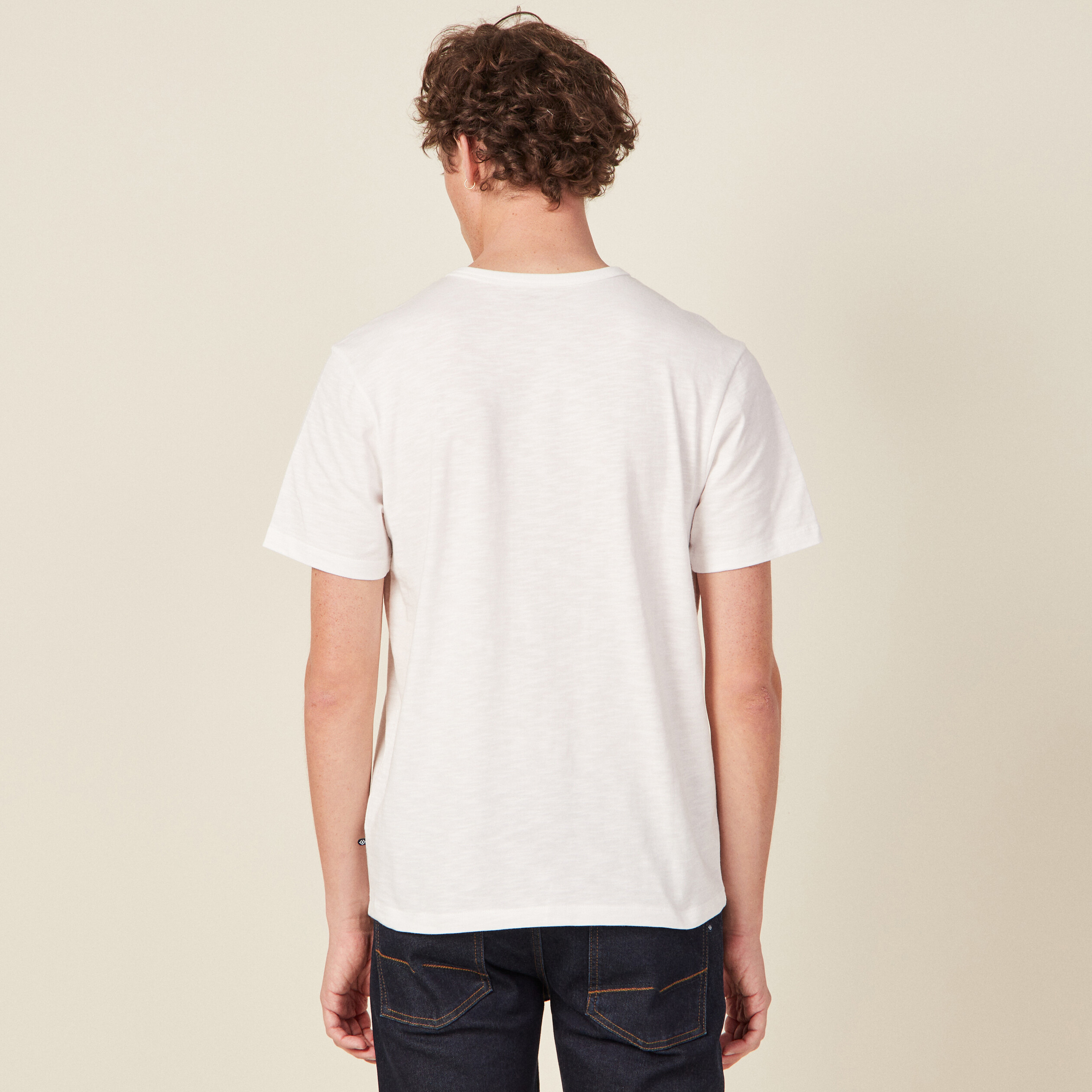 T-shirt manches courtes ecru homme