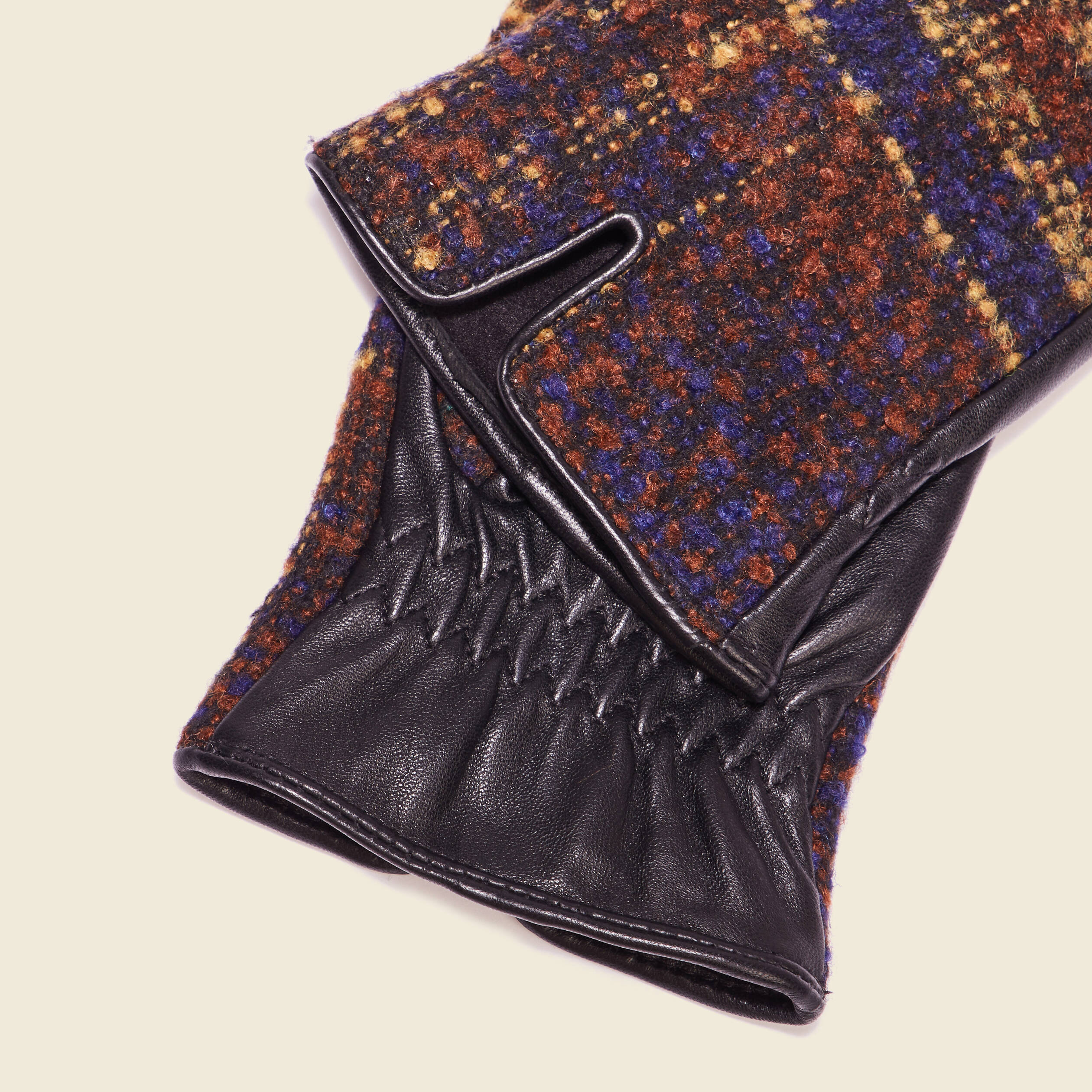 Gants en cuir noir femme