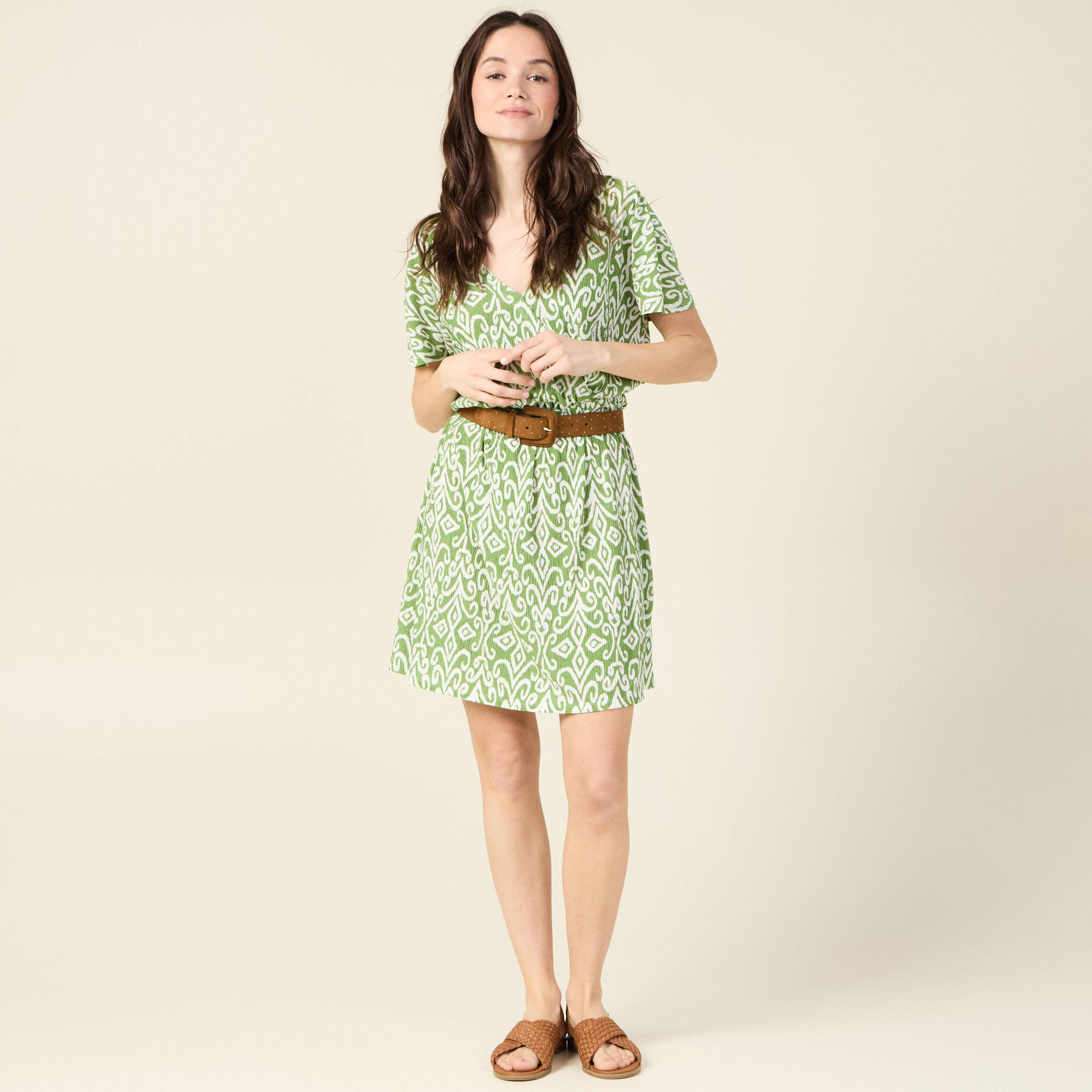 Robe droite fluide vert femme Bonobo