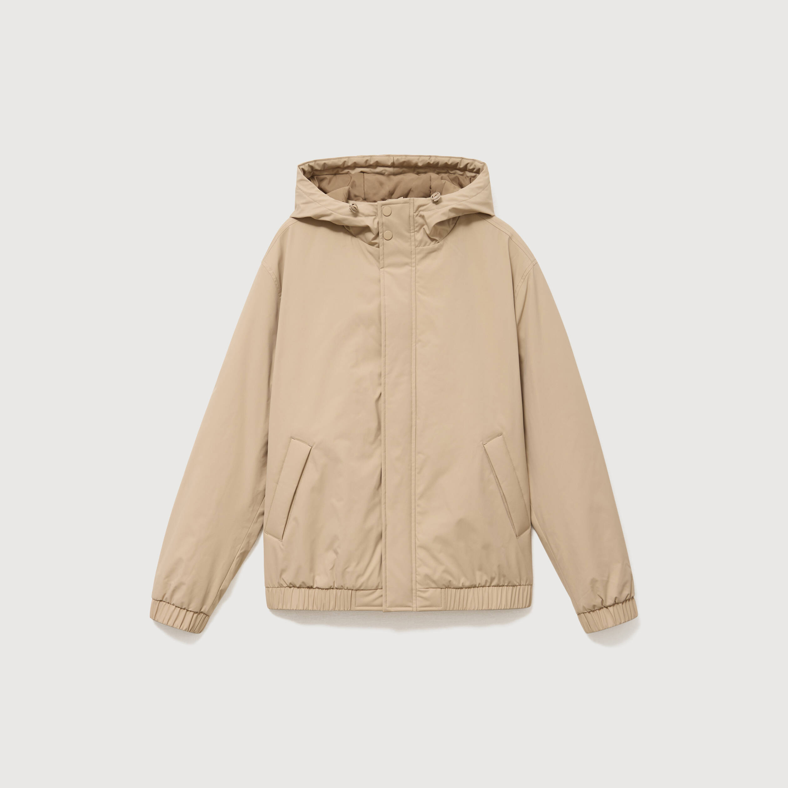 Parka coupe r&eacute;guli&egrave;re &agrave; capuche beige homme