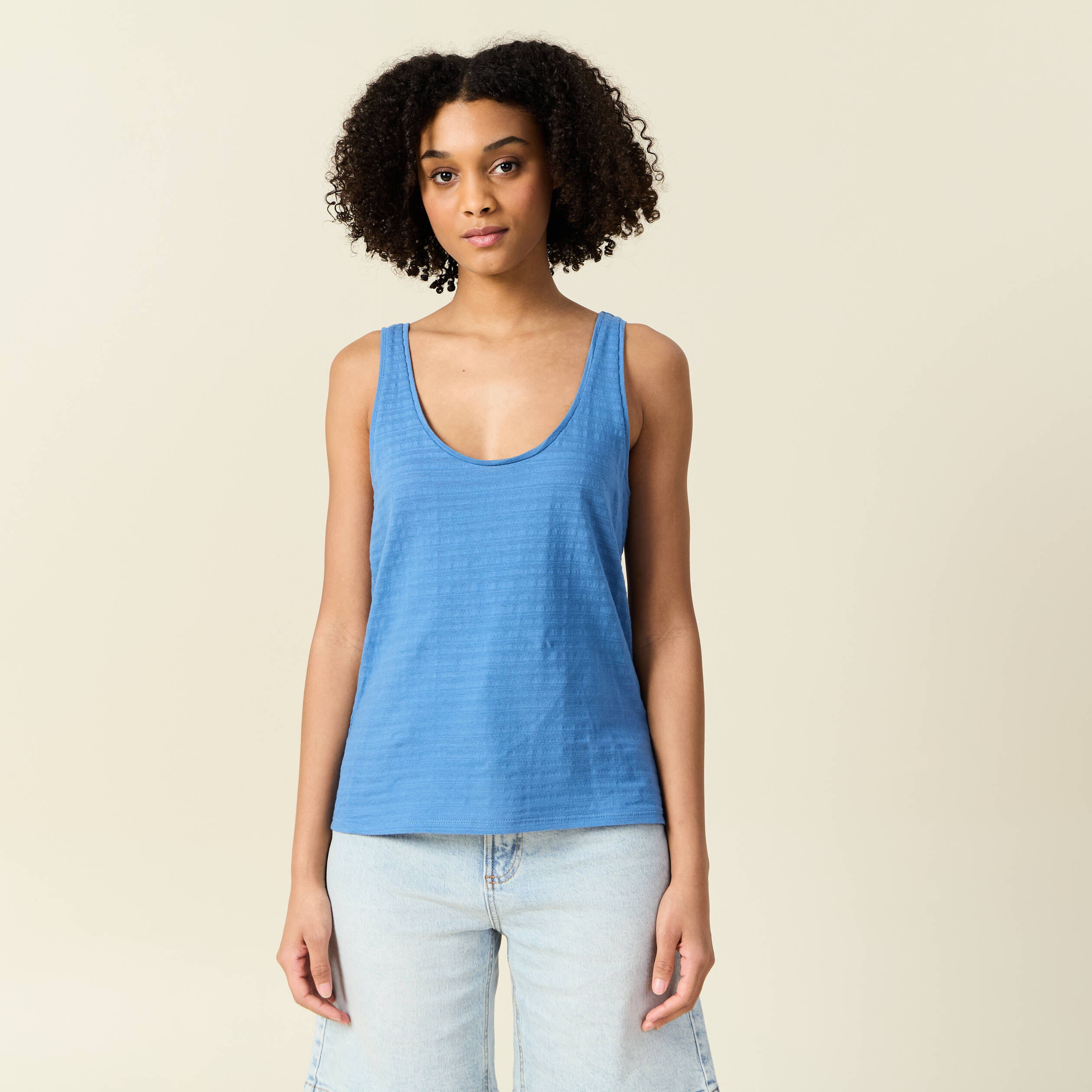 debardeur sans manches bleu femme Débardeur sans manches bleu femme