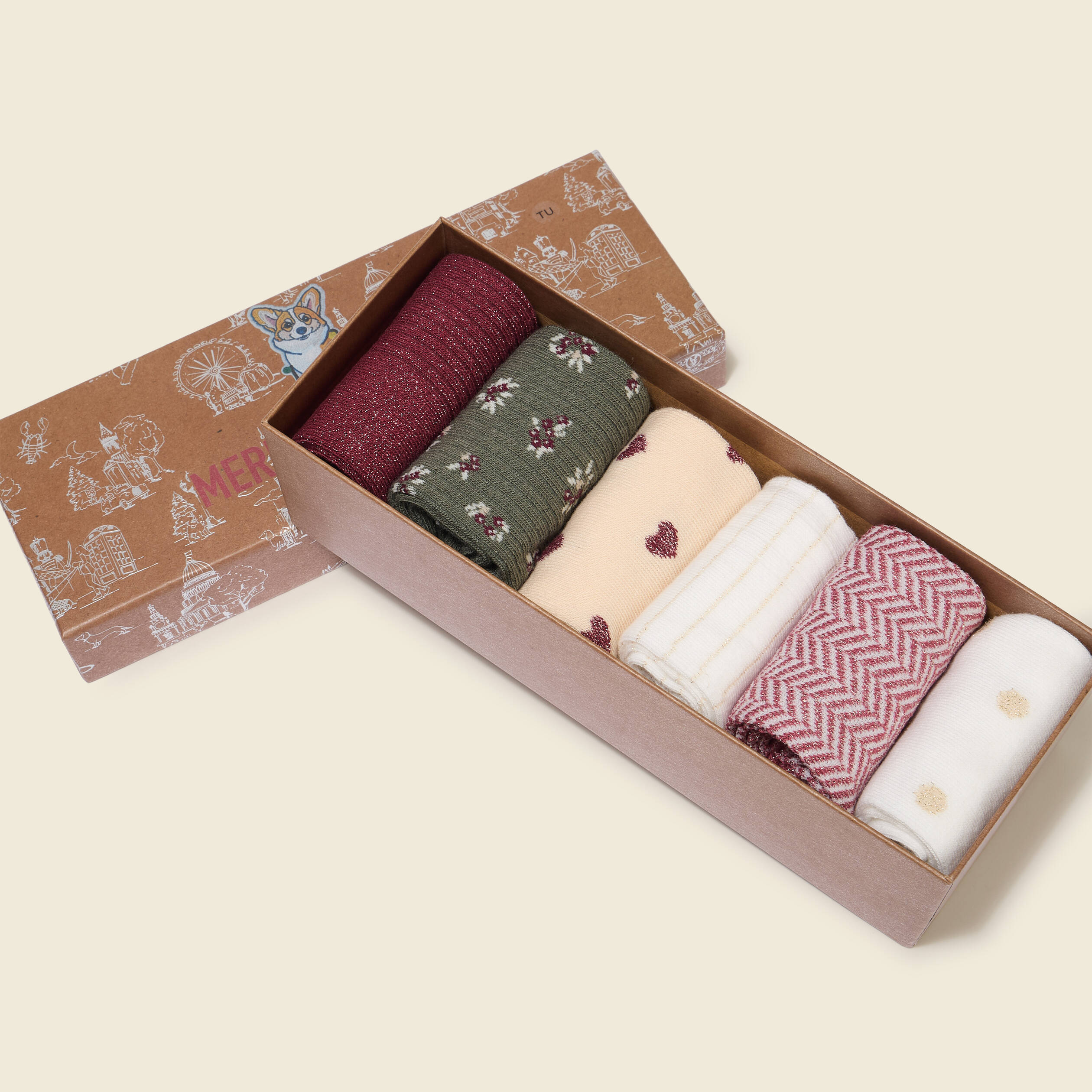 Lot de 6 paires de chaussettes multicolore femme