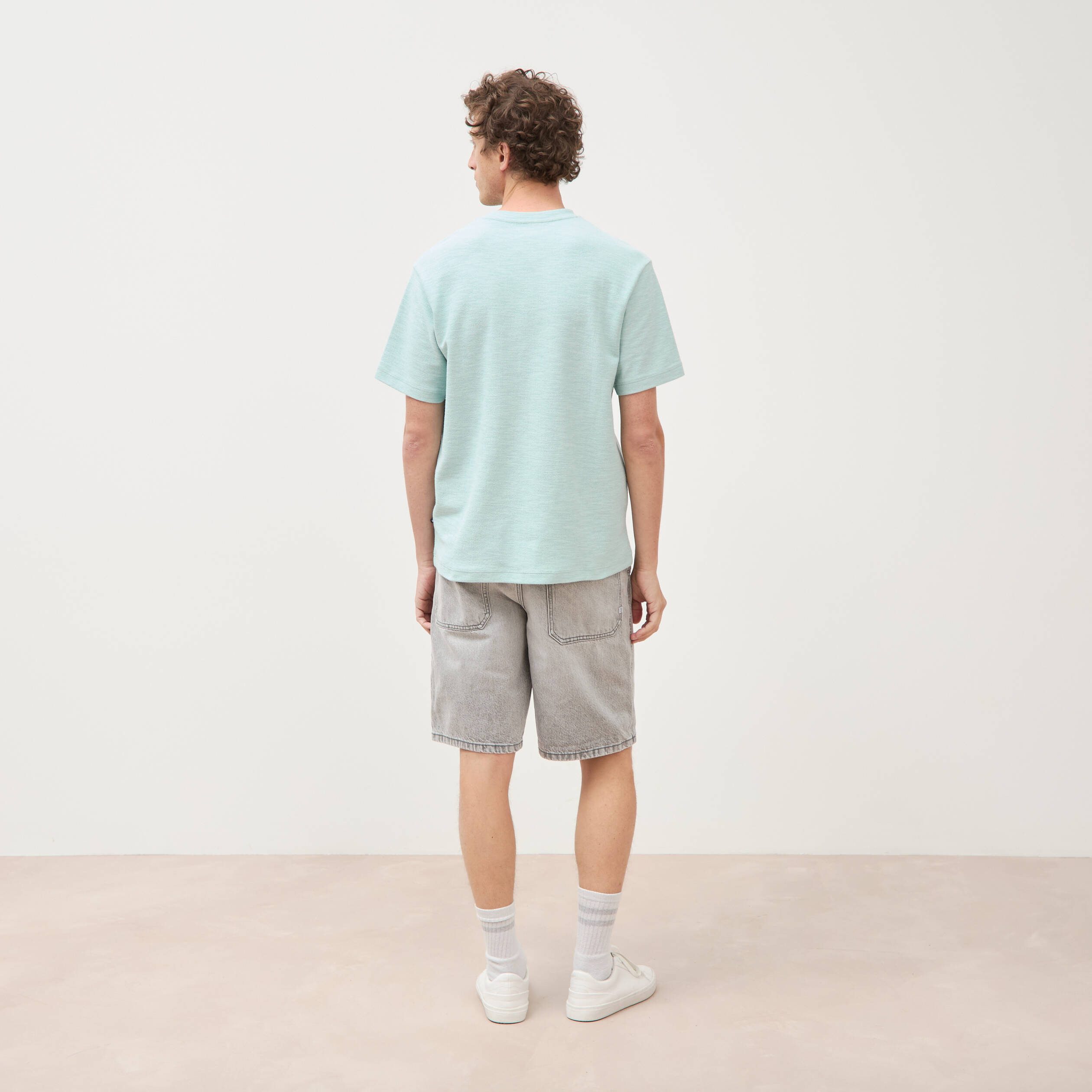 T-shirt manches courtes bleu gris homme