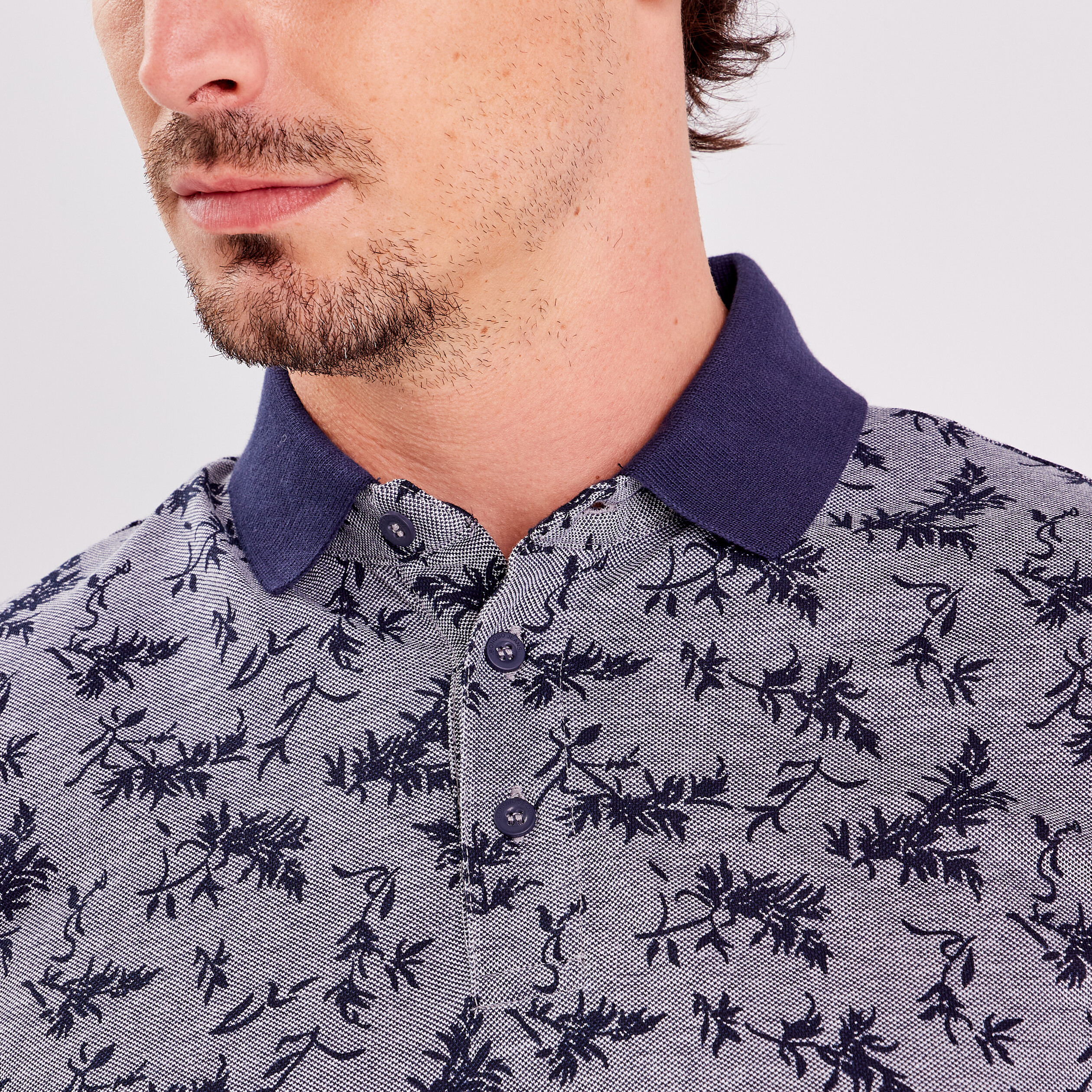 Polo manches courtes bleu foncé homme