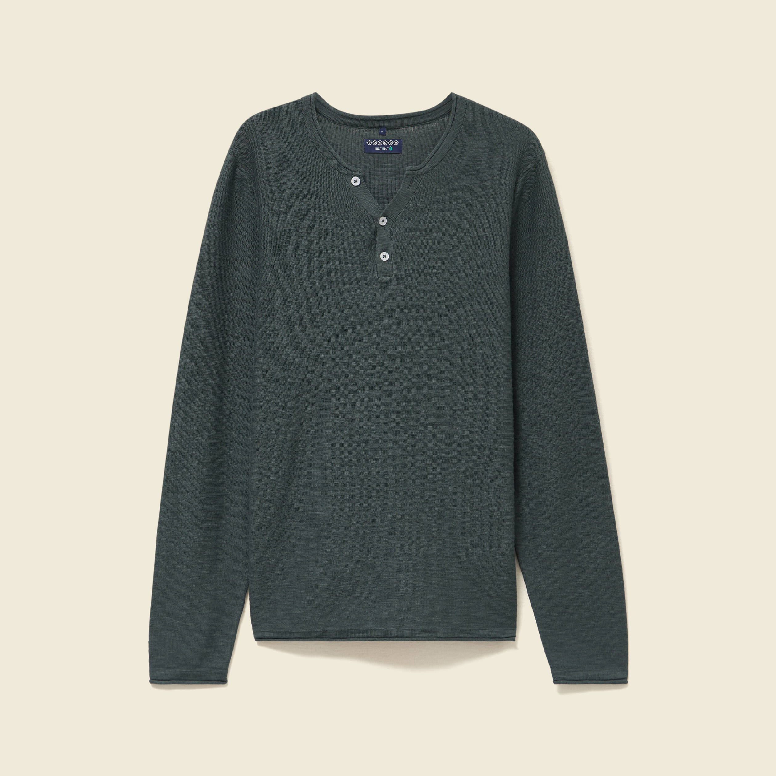 Pull manches longues vert kaki homme