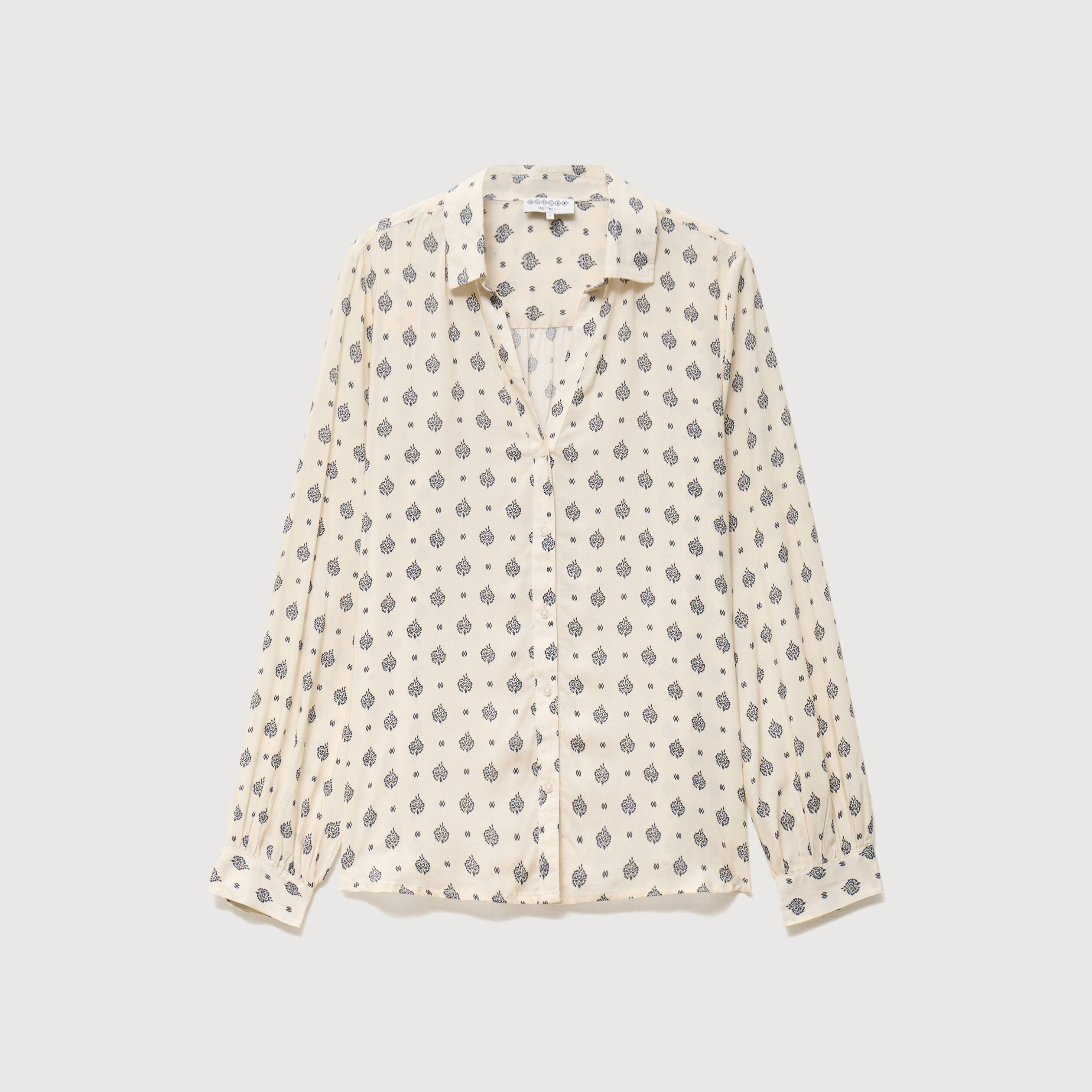 Blouse manches longues ecru femme