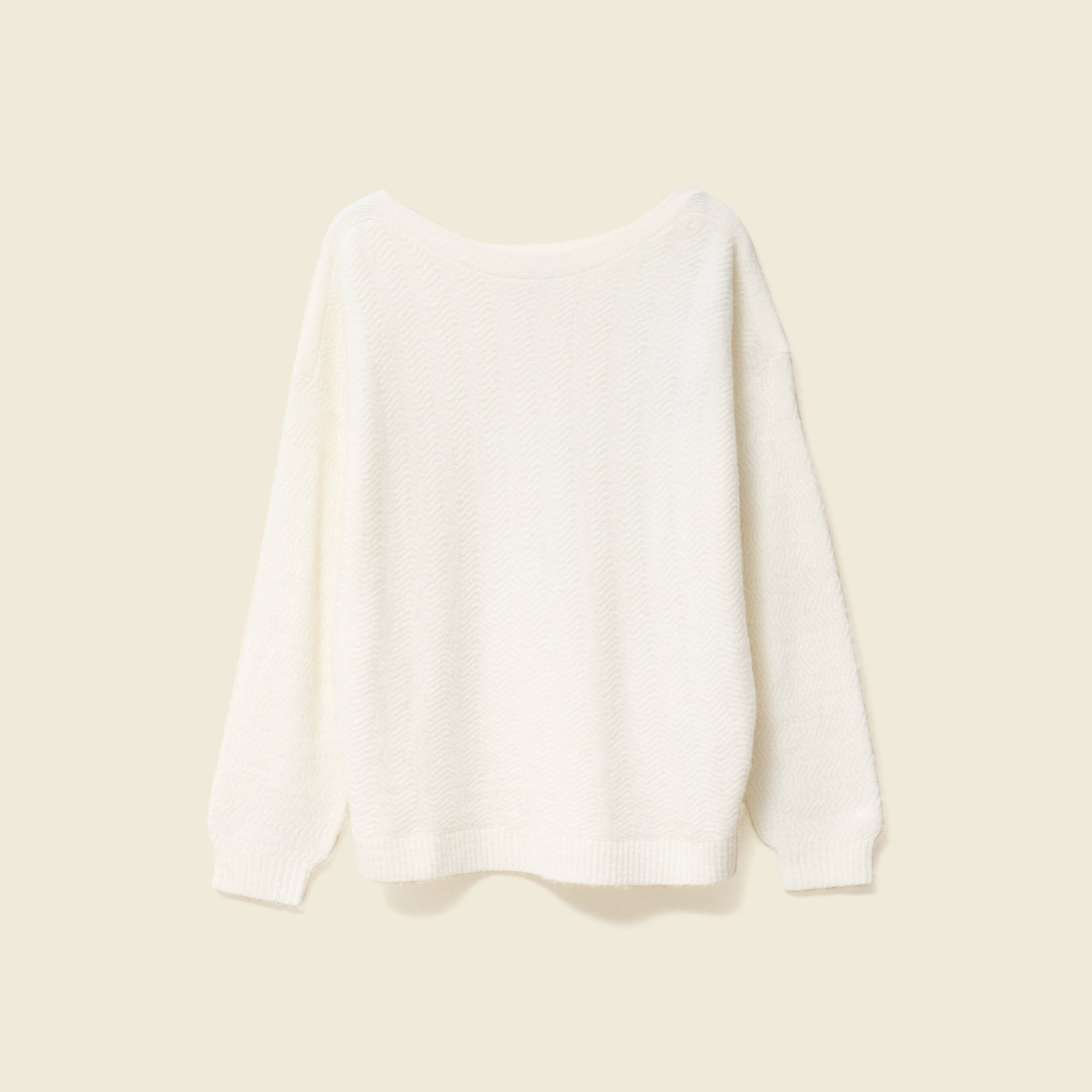 Pull manches longues ecru femme